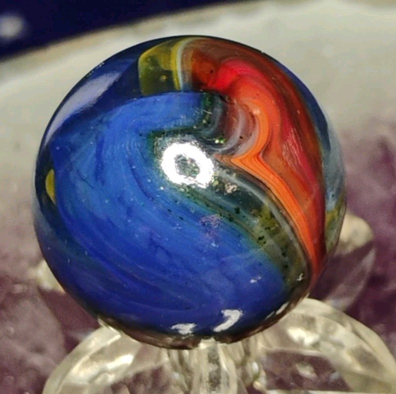 .73″ JABO/D.A.S. MARBLES💥GREEN AV. SWIRL TOYS NM+