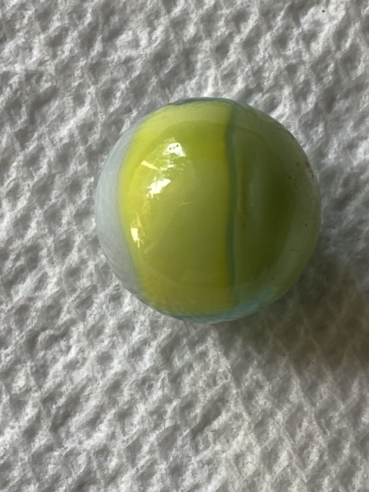 vitro agate marble Florida Sun Lemon Yellow Aqua Tropical Swirl 5/8.