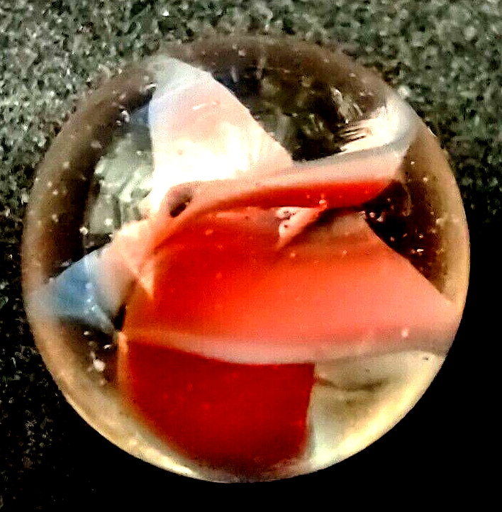 Vintage Vitro Agate Tri-Color Hybrid Cat Eyes Marble Ribbon Swirl .625″