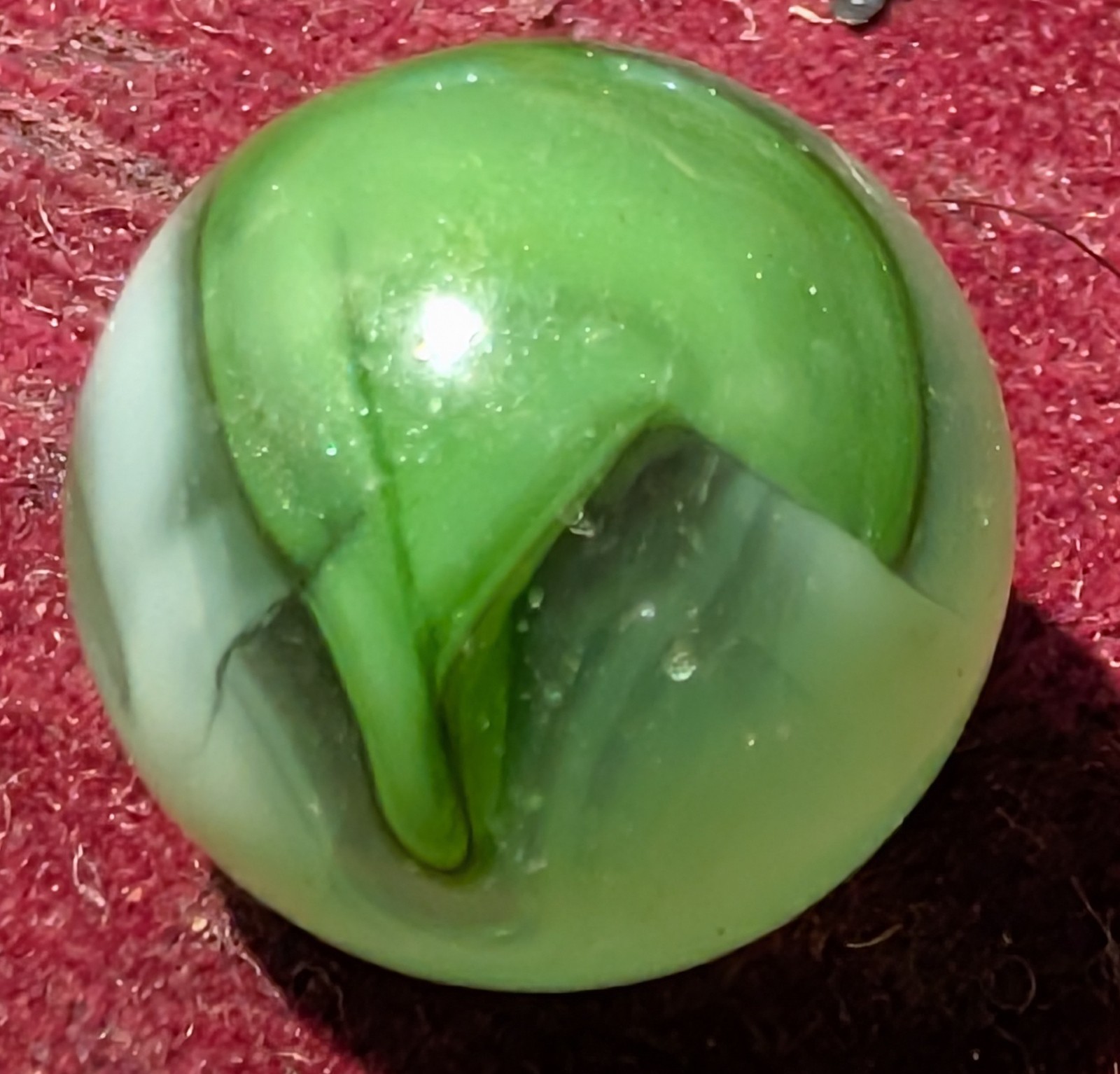 Rare Vitro Agate Fancy Aventurine Conqueror Marble Mint 9.5 Shimmery Green 19/32