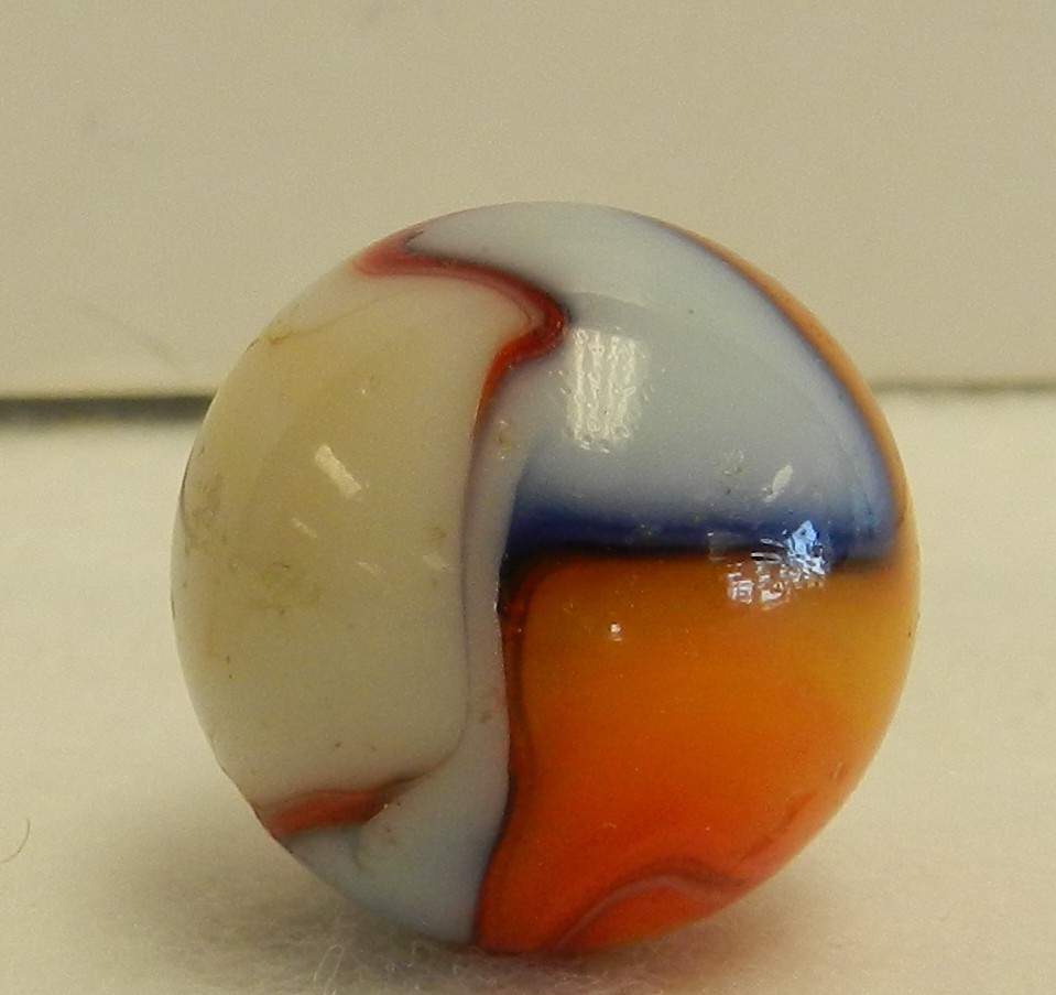 #20417m Bigger .79 Inches Vintage Peltier Glass Liberty Shooter Marble