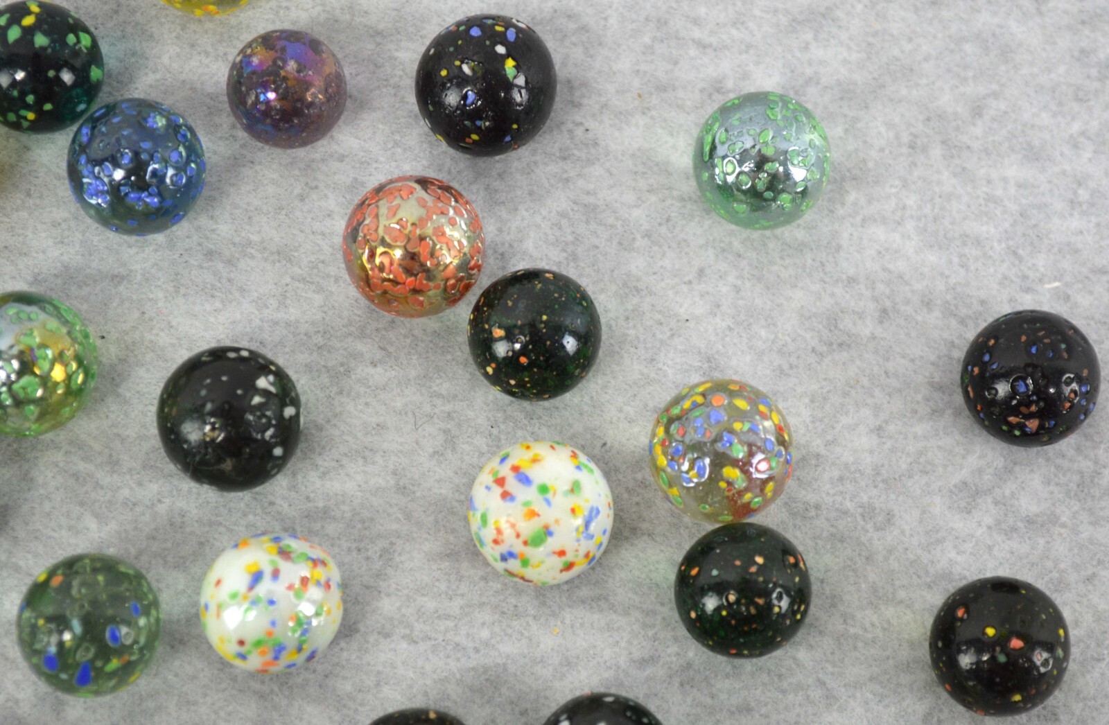 Vintage Marble Lot 40 Speckled Mix Unique Collection 13mm-18mm