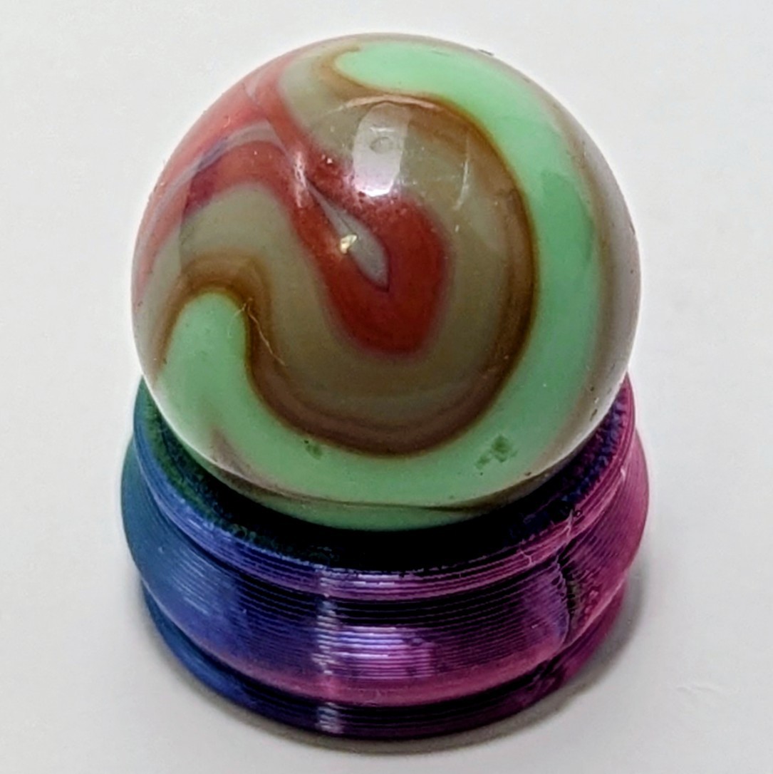 Polished Mint ALLEY AGATE WOODLAND CAMO With Oxblood 1932-1936 .62” Near Mint