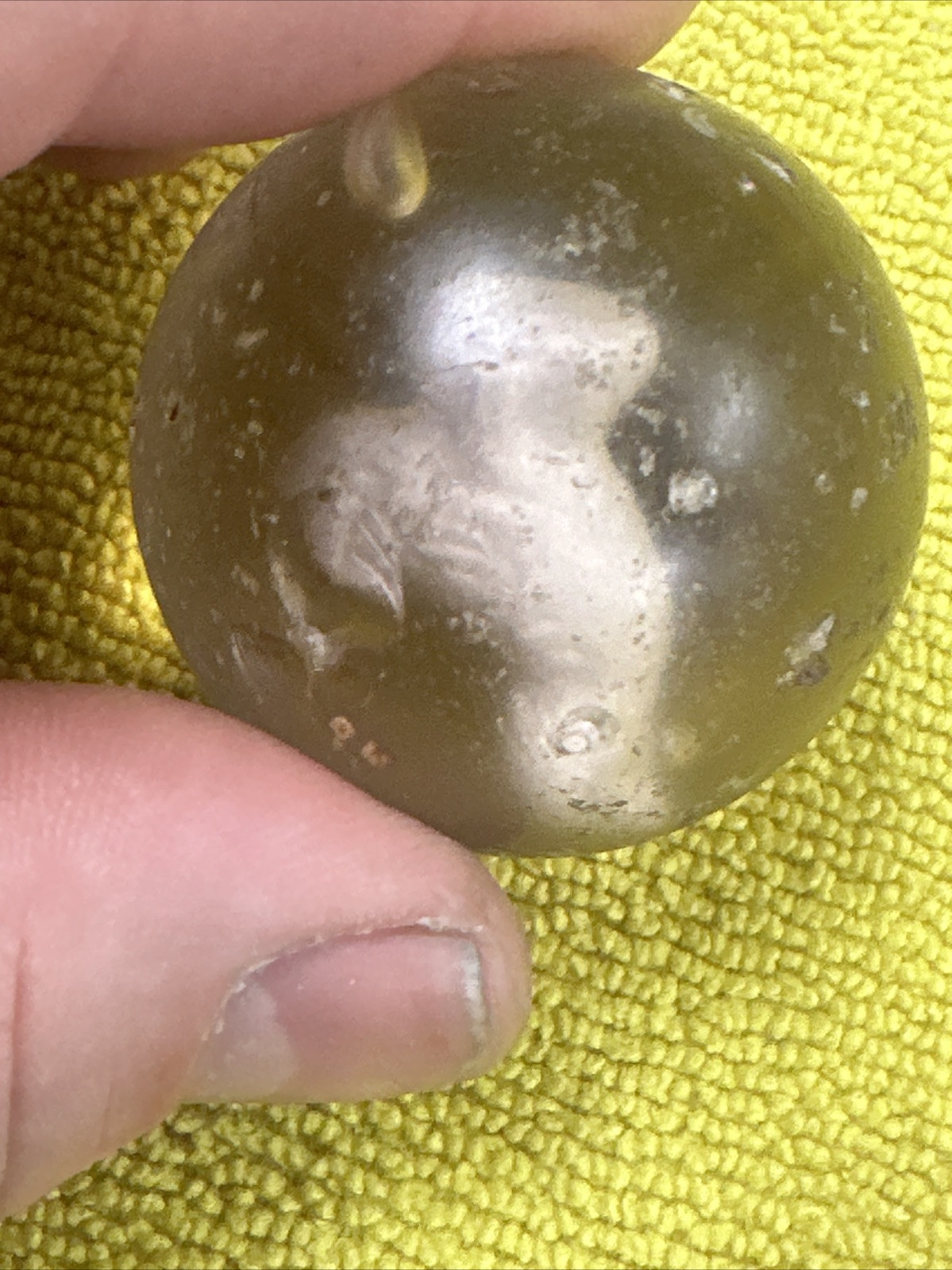 Antique Dove Inside Glass Marble Old Decorative Collectible Rare