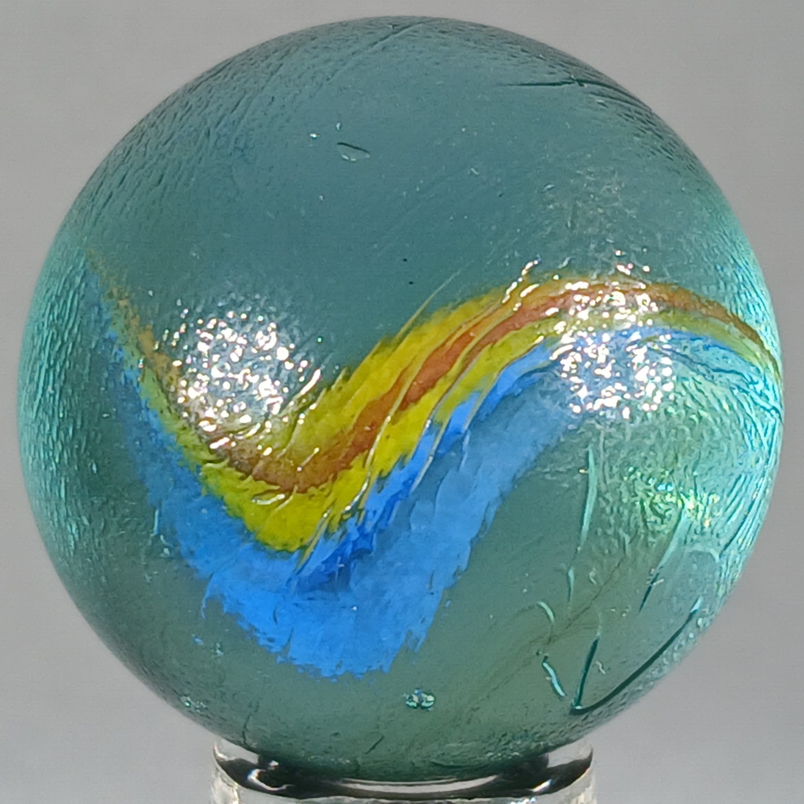 Large Vintage Imported Hybrid Cat’s Eye Marble .93 Inches Near-Mint Condition
