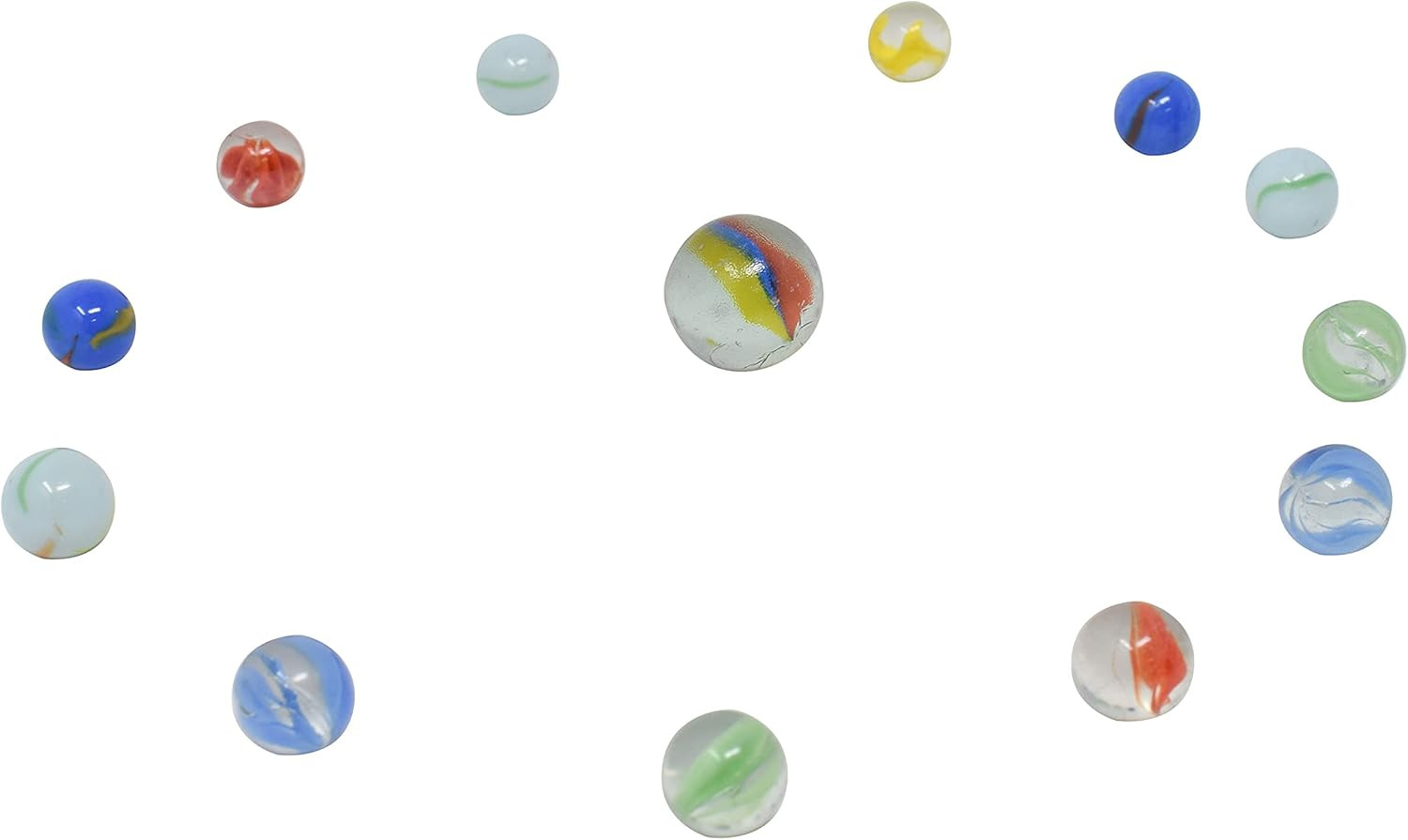 TOYMENDOUS 50 Piece Marbles – Colorful Glass Marble for Kids Games | 49 Player M