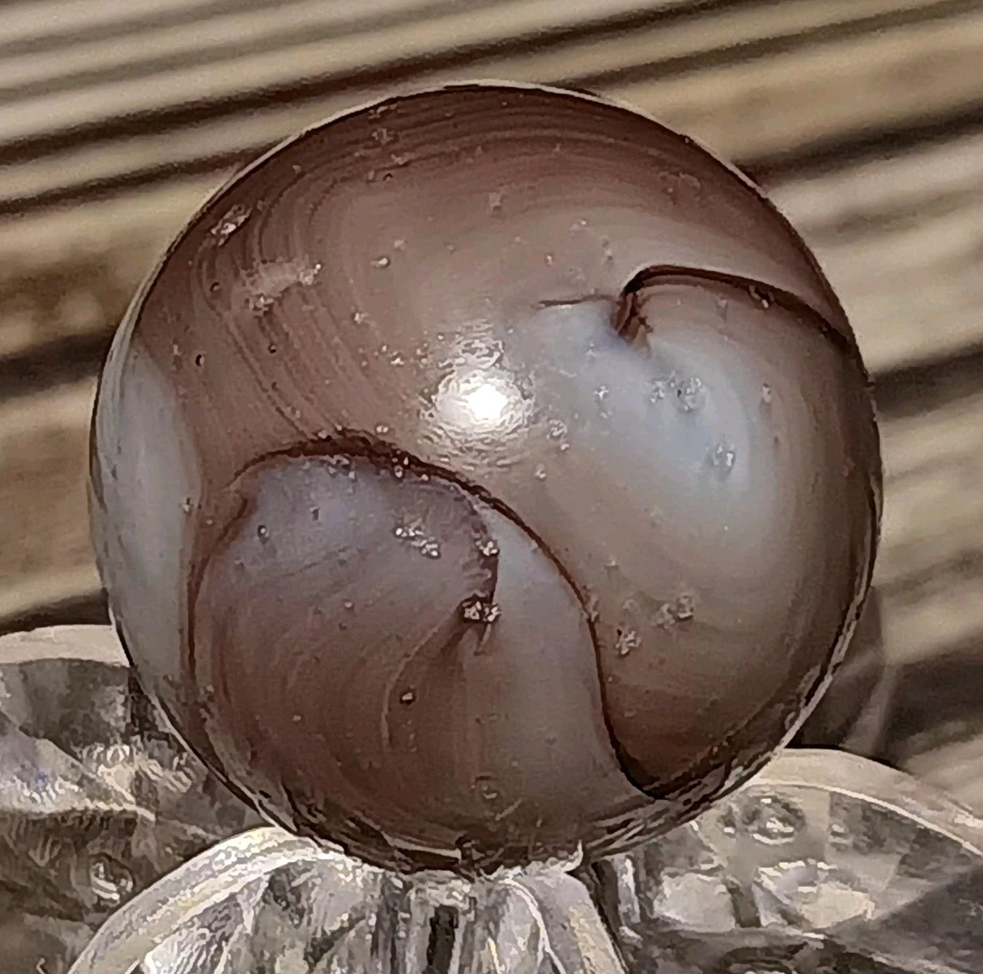 Heaton Agate Oyster Swirl Marble. .60″ Near Mint. Htf Example