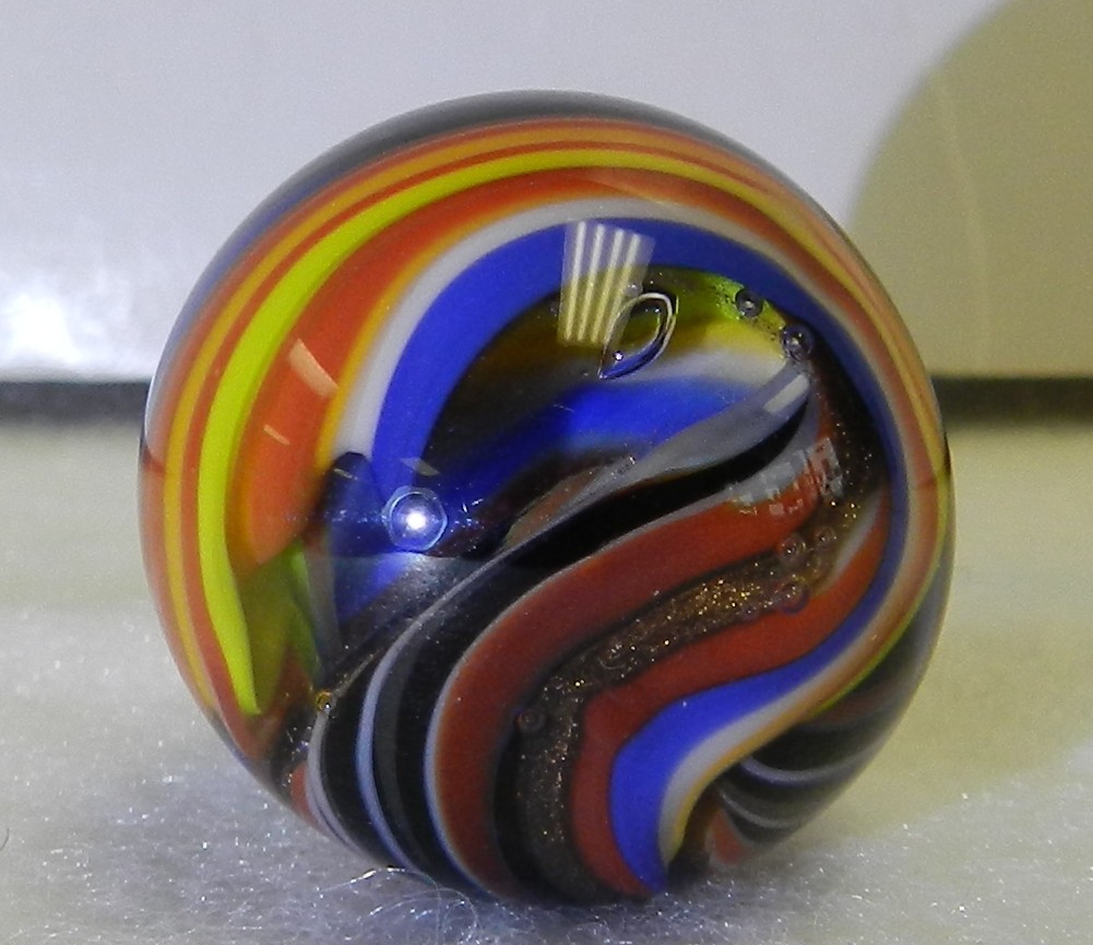 #2036m Nice Handmade Contemoporary Keith Baker Marble With Lutz .94 In 2024