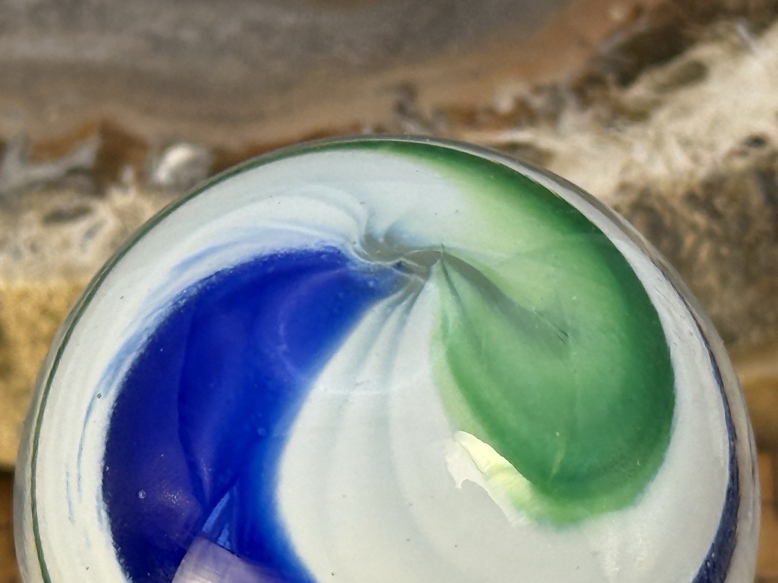 Vintage Joe Davis Glass Art Marble 1.43 inches Good condition–1759.26