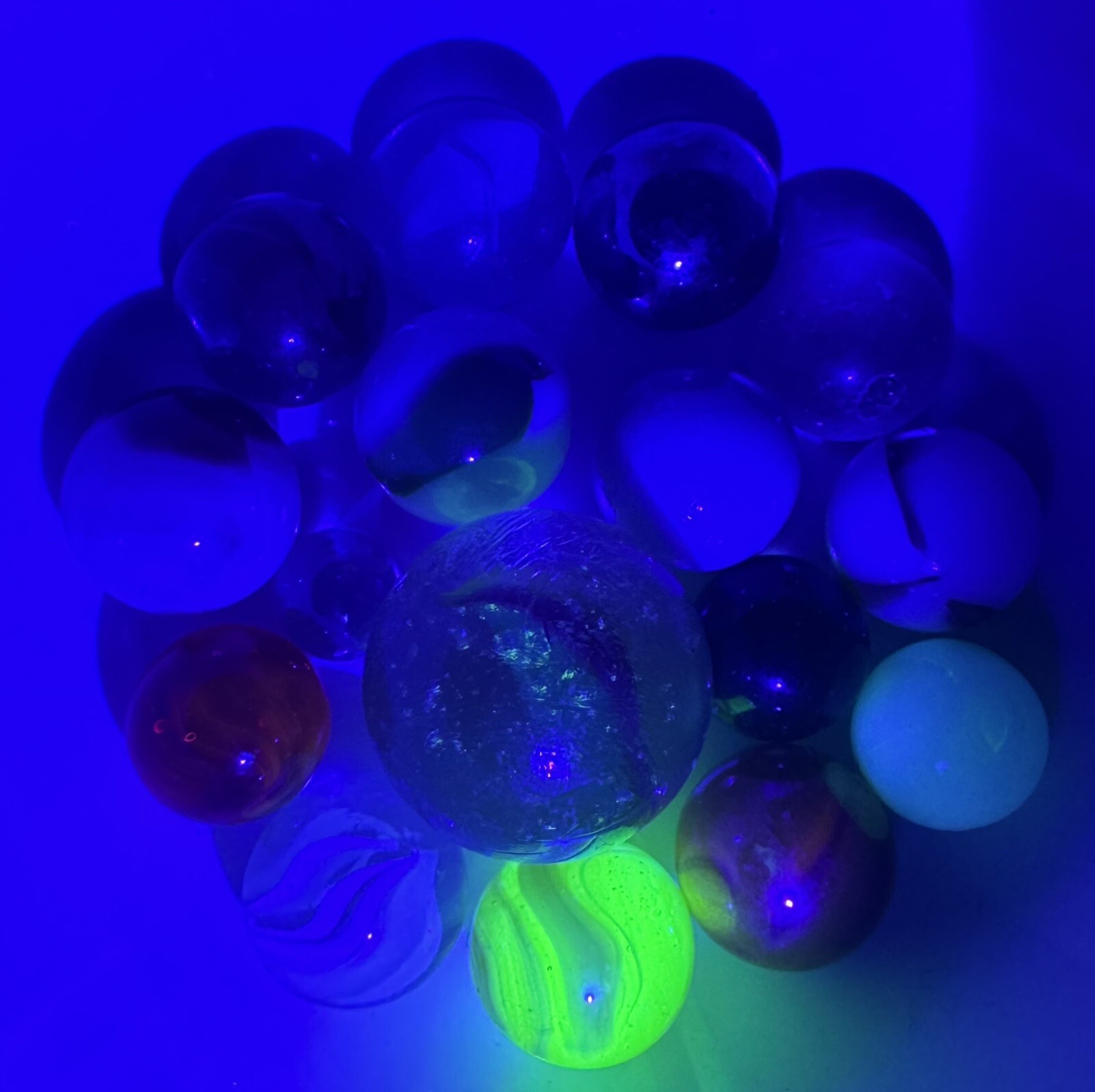 Vintage Lot Of MARBLES UV Reactive Cadmium Uranium Lot #2