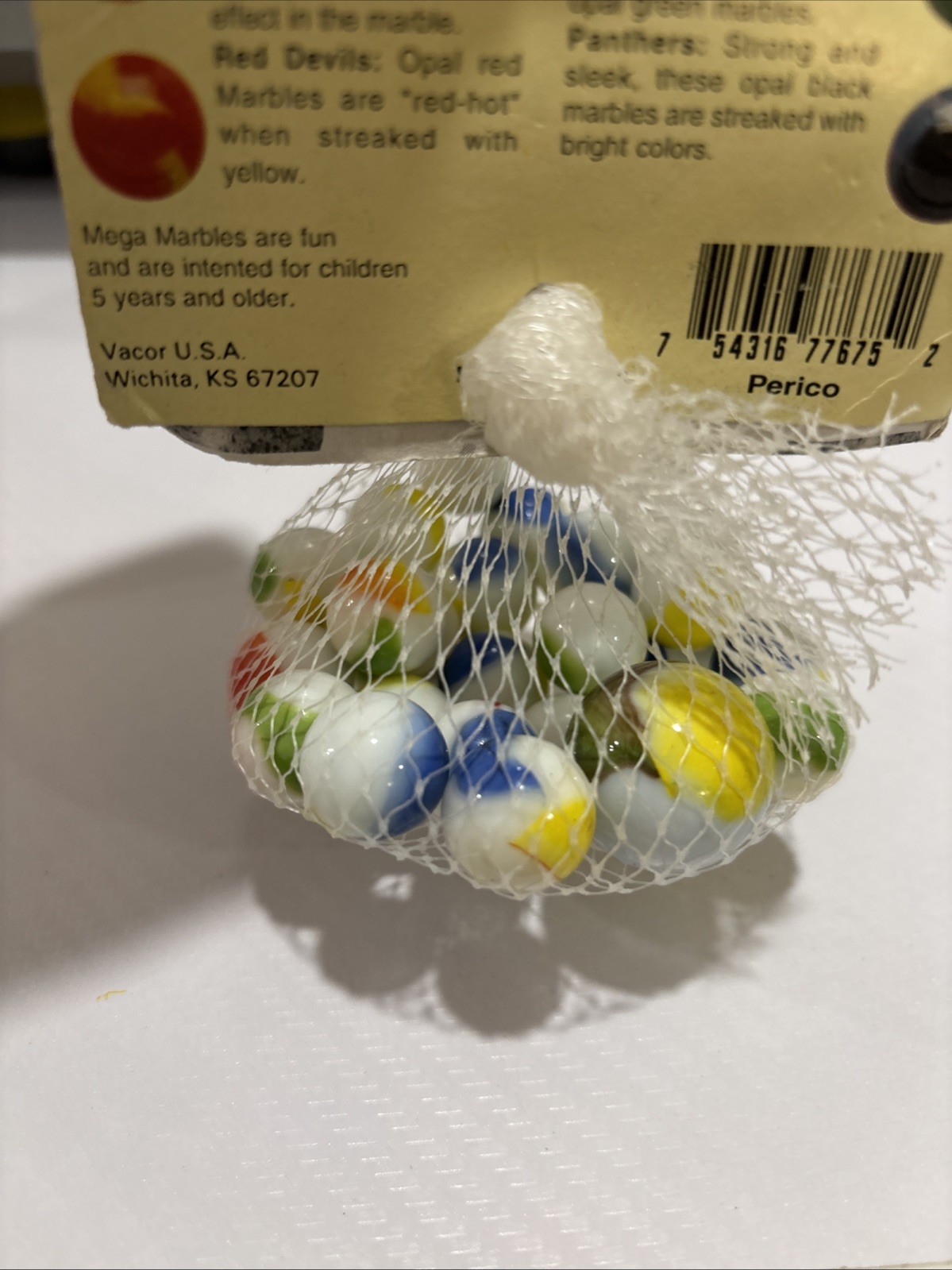 “PERICO” VACOR MEGA MARBLES Vintage 1990s Net Bag 24 16mm/1 25mm Shooter