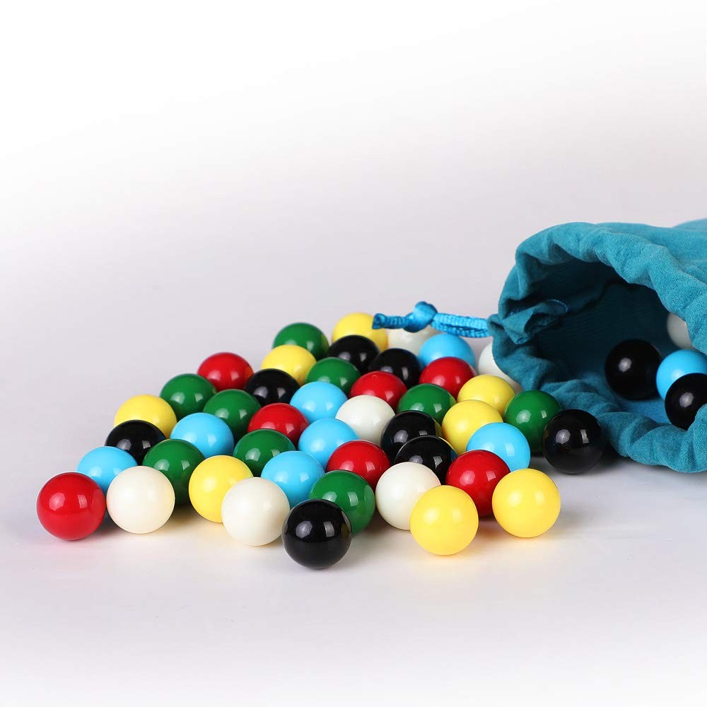 9/16inch Game Replacement Marbles Balls,60pcs Solid Color Acrylic Balls for Chin