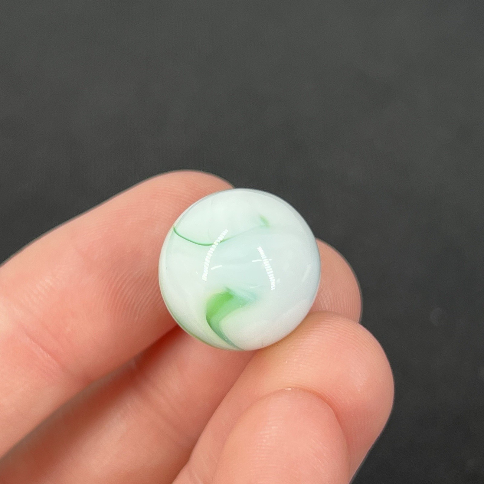 VTG Glass Marble Christensen Akro Peltier Vitro .6” Vibrant Green Swirl