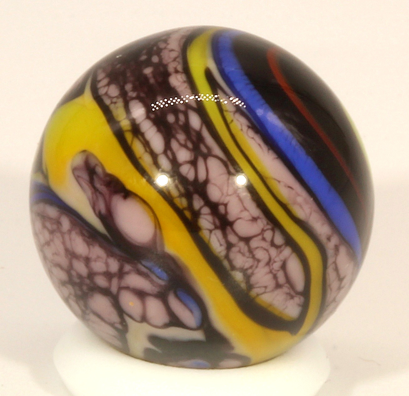 Steve Willis 2014 Handmade Lampwork Art Glass Marble 19/32″