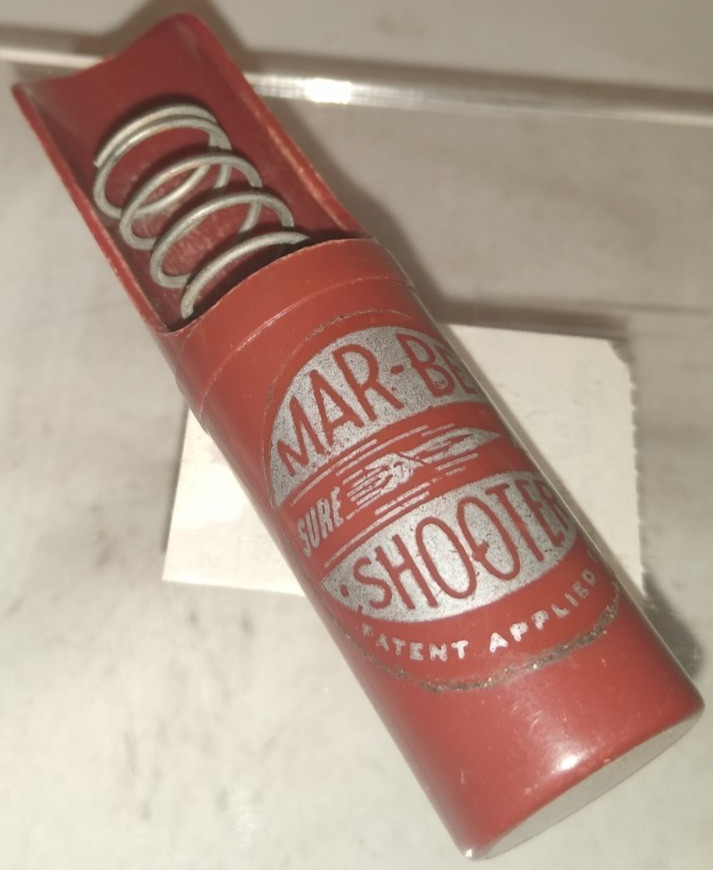 VINTAGE MAR-BEL MARBLE SHOOTER BROWN PLASTIC WORKS