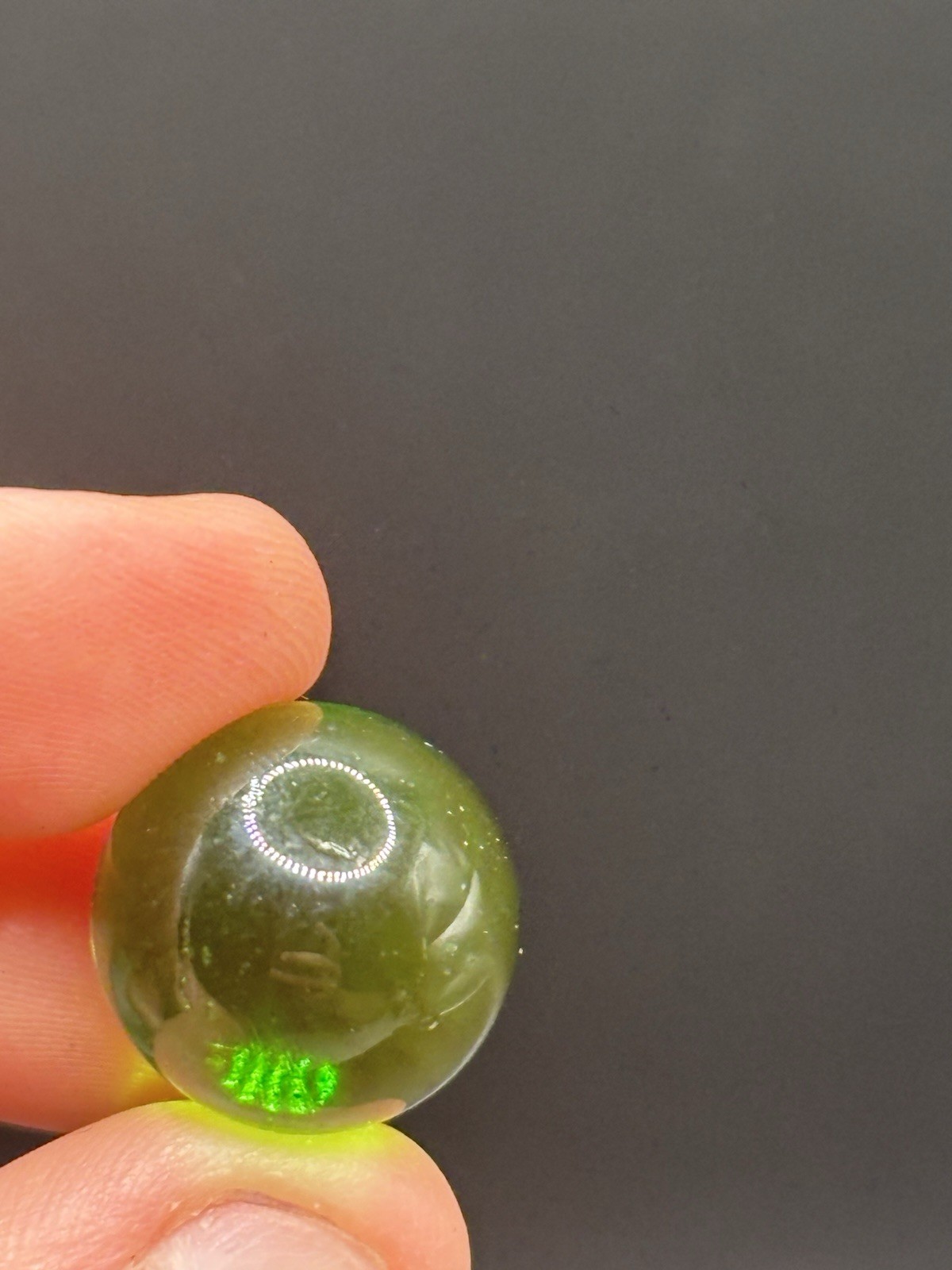 VTG Root Beer Amber & Green Glass Marbles Lot 13 Transparent Iridescent Marbles