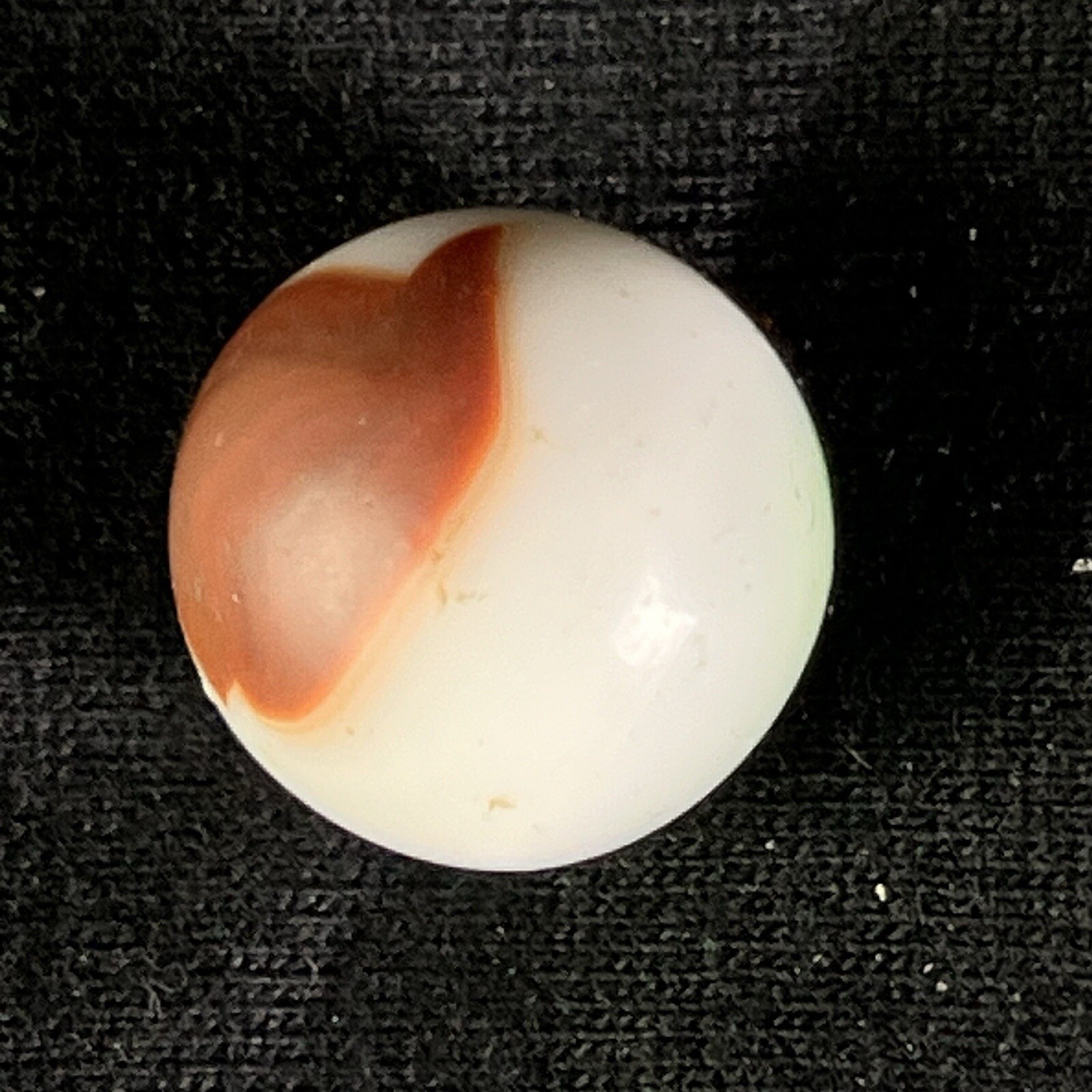 Vintage Akro Agate Peltier Art Swirl Glass Marble .61” White Brown Green