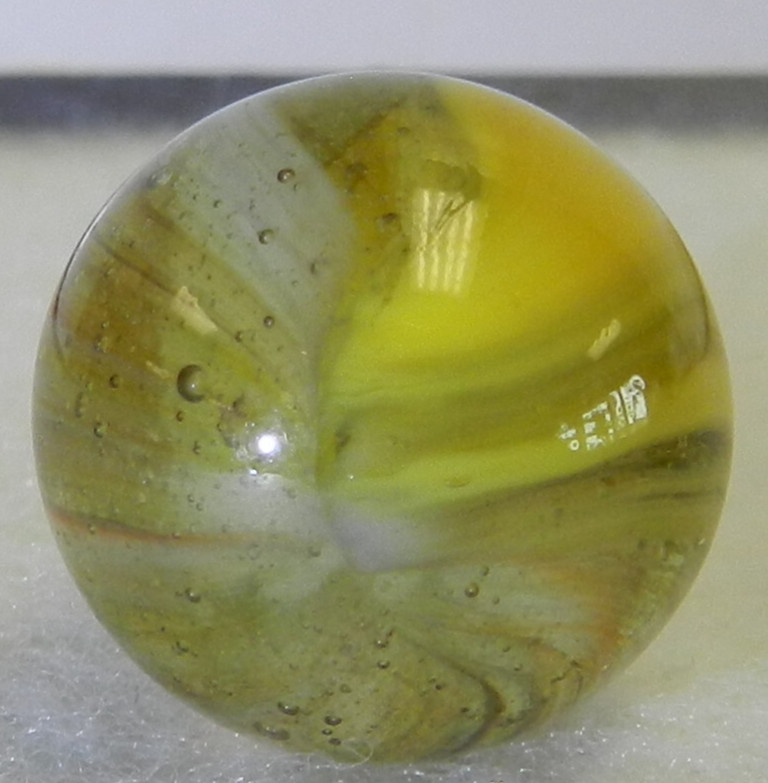 #19271m Nice Vintage Master Marble Master Glass Sunburst Marble .71 Inches *Mint