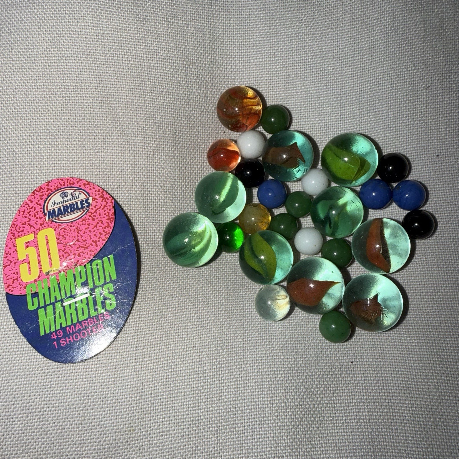 Vtg Imperial Champion Marbles Glass Swirl Mix Lot – Shooters Included