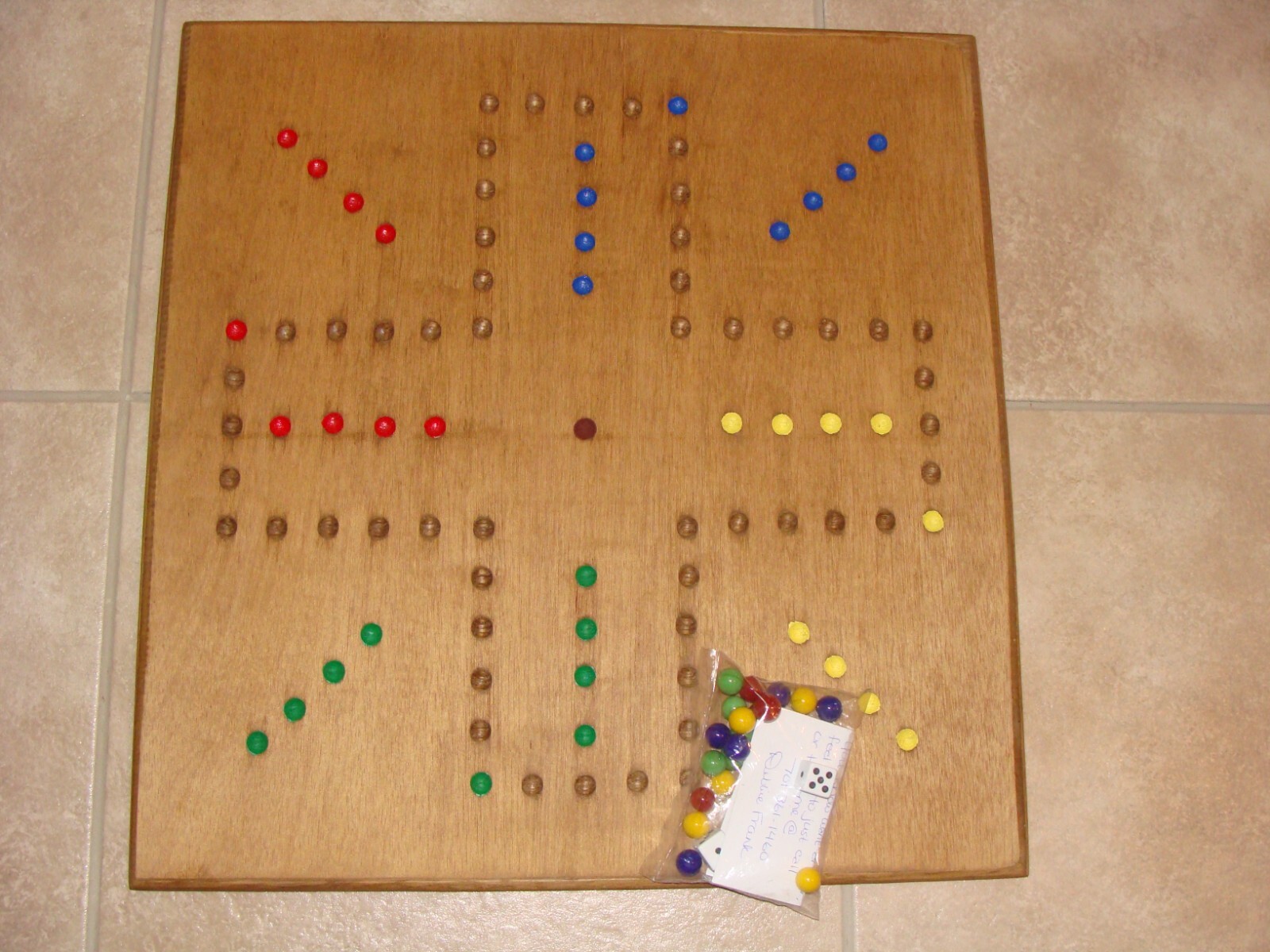 Christmas Gift Marble Wahoo Sorry Aggravation Game Hand made. Wahoo Wood