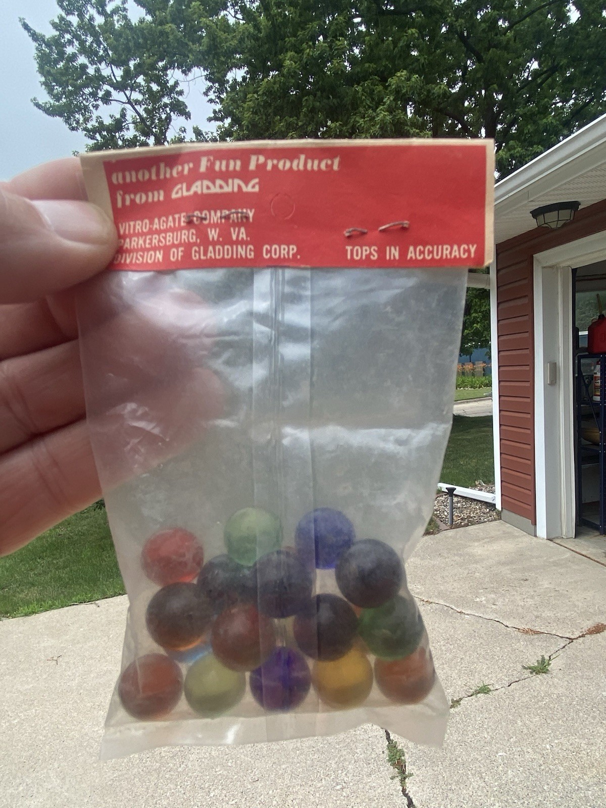 GLADDING-VITO Marbles ORIGINAL BAG 20 Marbles VINTAGE MARBLES Aqua Jewels USA