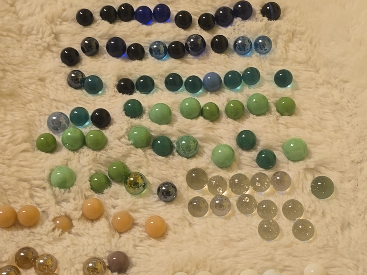 Mixed Lot Of 150+ Marbles Vintage Solid, Clear Comes Fast Shipping Blue Green