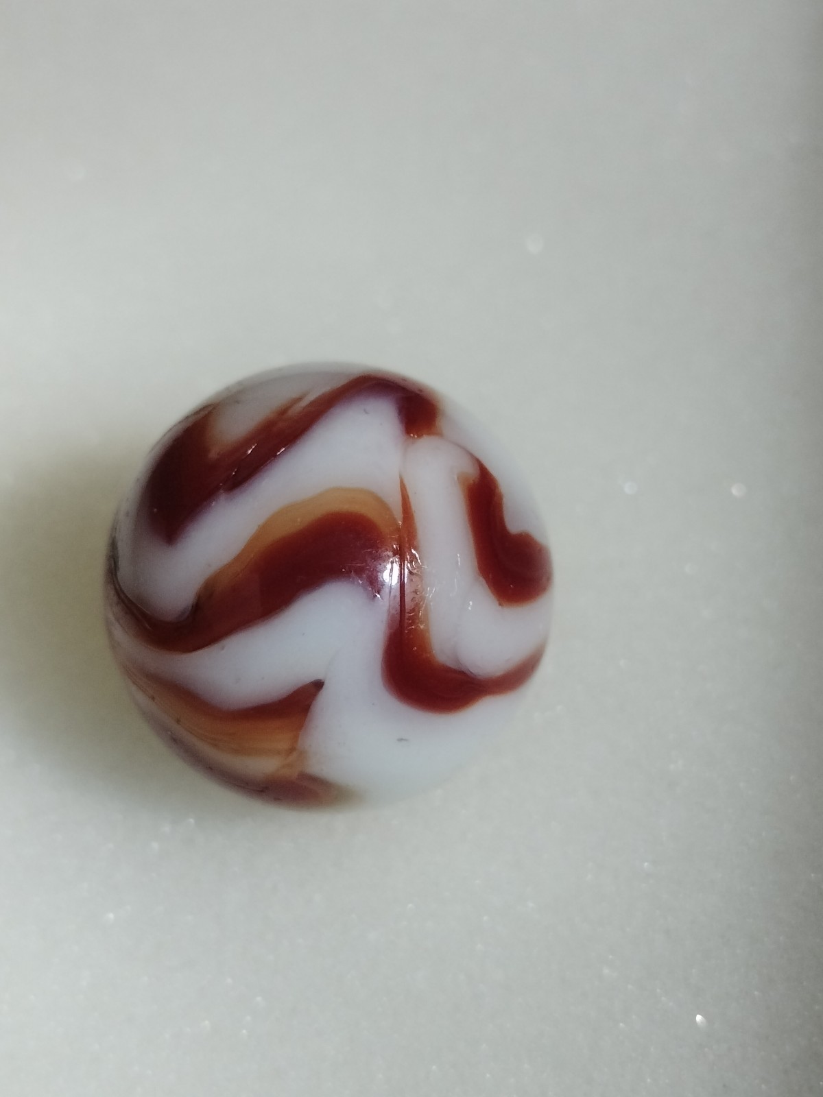 Peltier Red Zebra SHOOTER Marble 13/16 Inches NLR Miller Swirl