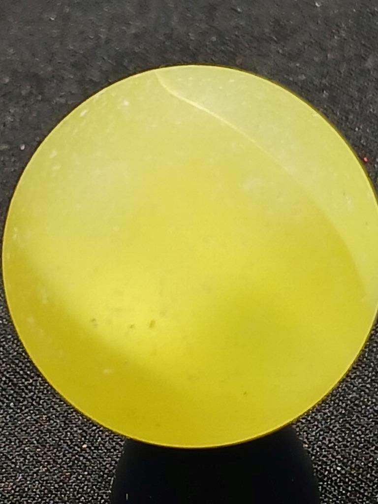 Vitro Agate Frosted .86″ 4 Leaf Cat Yellow Shooter N Mint Serious Marble A265