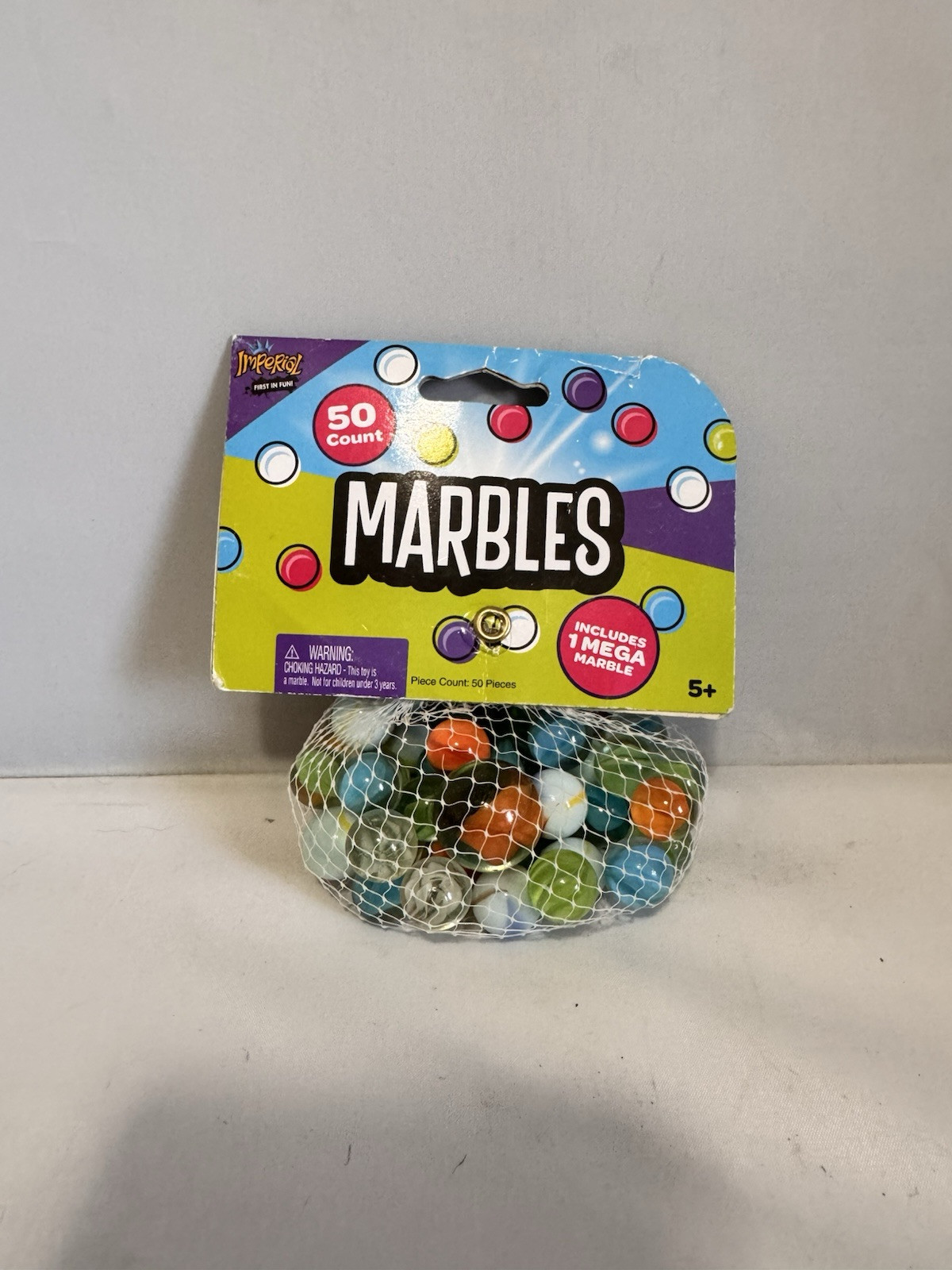 Imperial Toy Glass Marble Master & One Mega 50ct. Multi Color NEW 2019 #17554