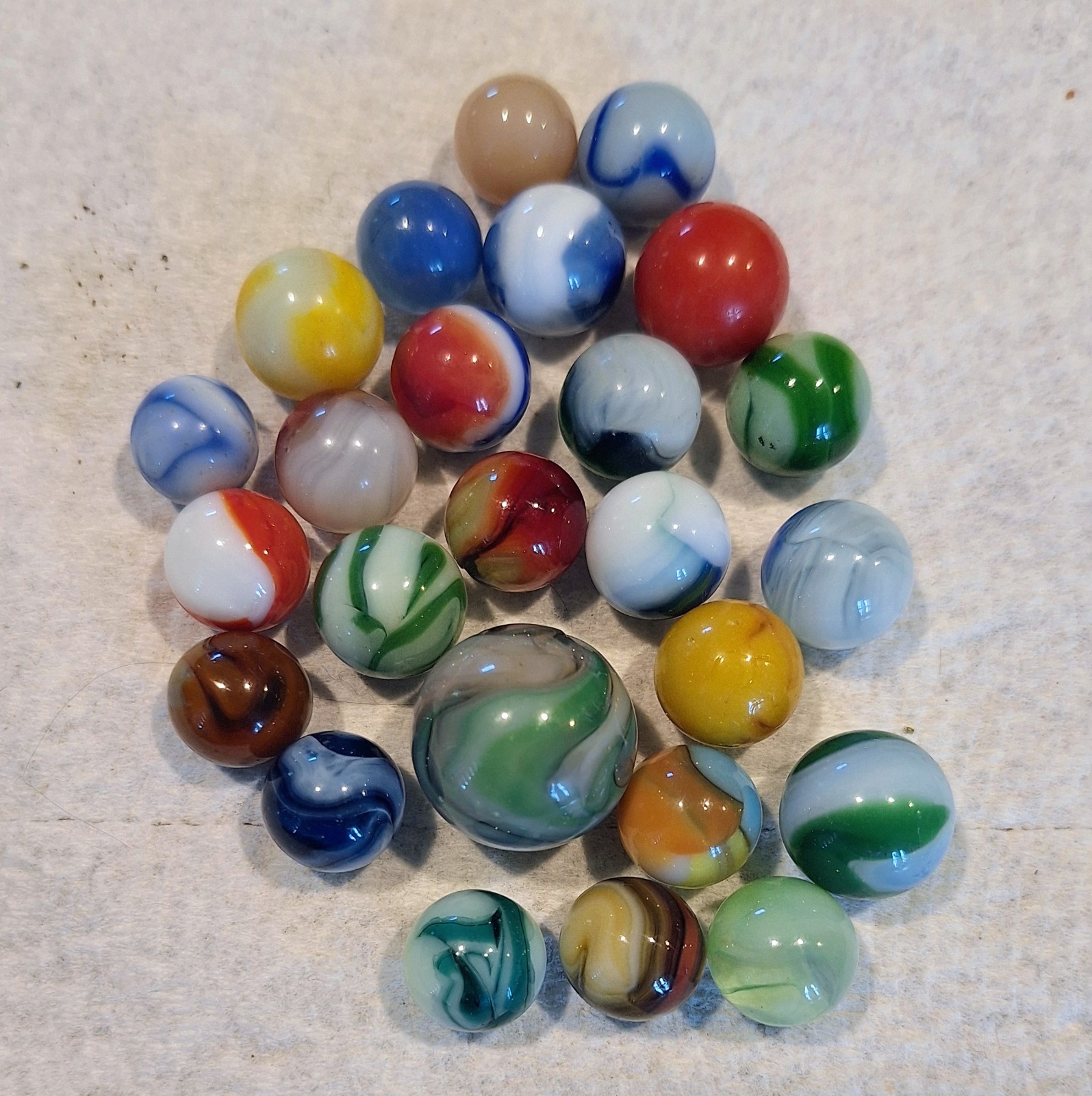 Lot Of 25 Vintage Akro Agate, Vitro,wv Swirl,cac,peltier