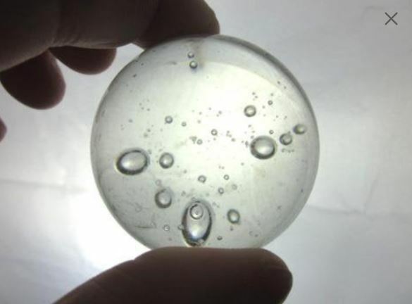 35mm Ice Clear w Bubbles 1.4 Inch Glass Giant Marble