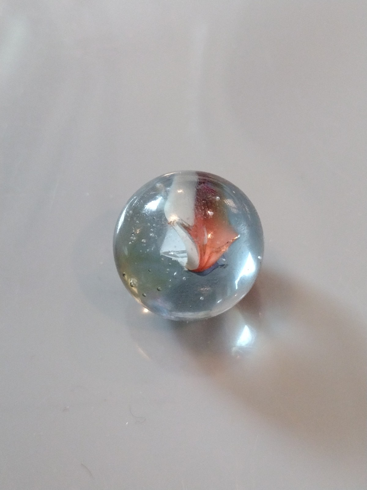 USA Red White Blue Glass Marble 16mm Catseye