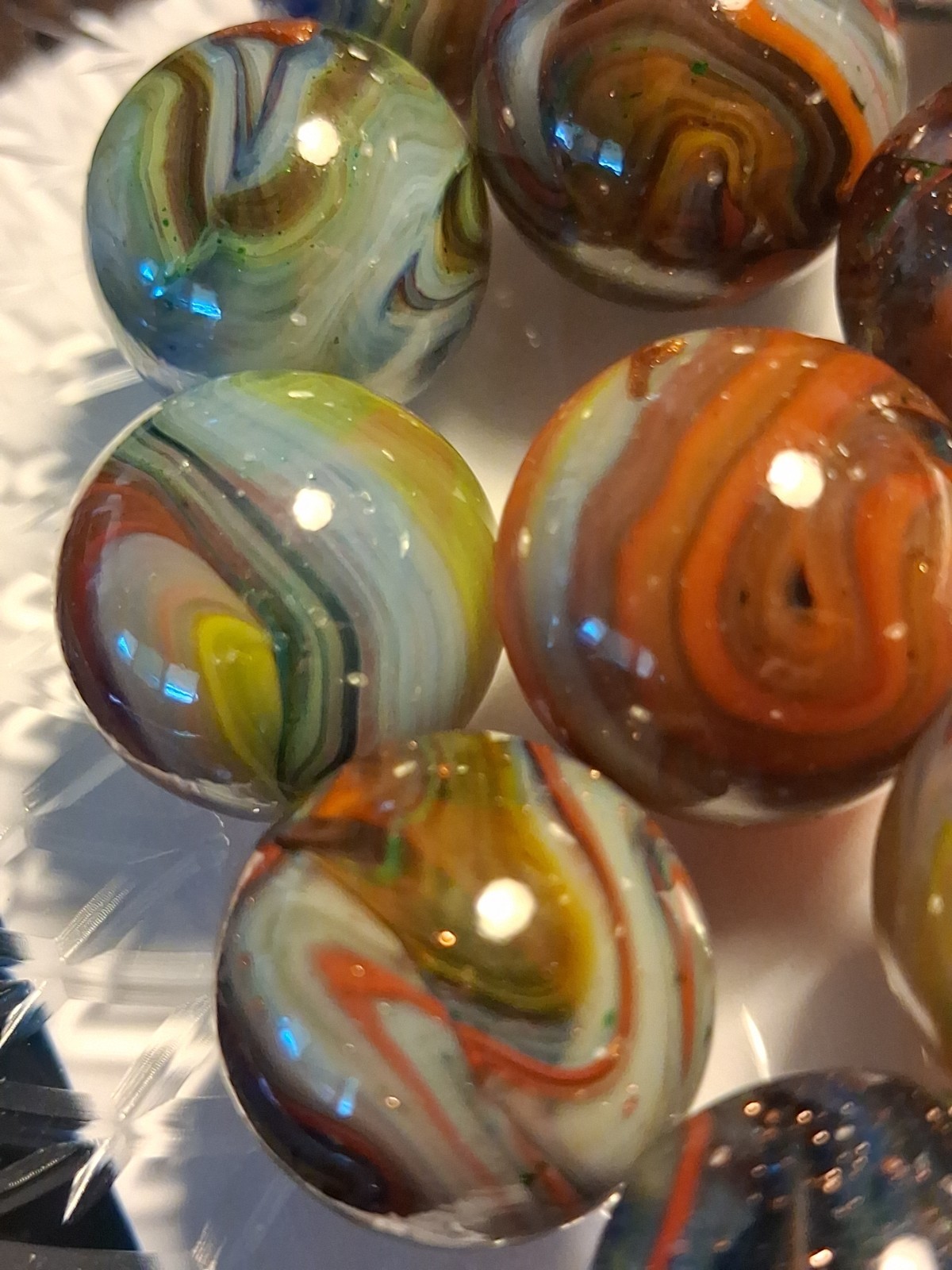 DAS West Virginia Red Buds Marble Collector Series Oxblood/Blues Orange w/Lutz