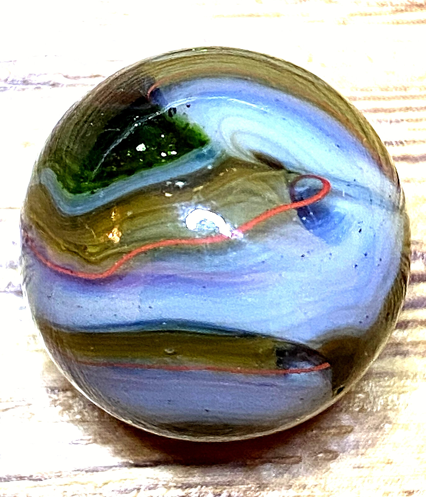 DAS/SAMMY’S/WV/JABO ONE OF ONE CHUCK FULL AVENTURINE SWIRLED SHOOTER .65″ M622