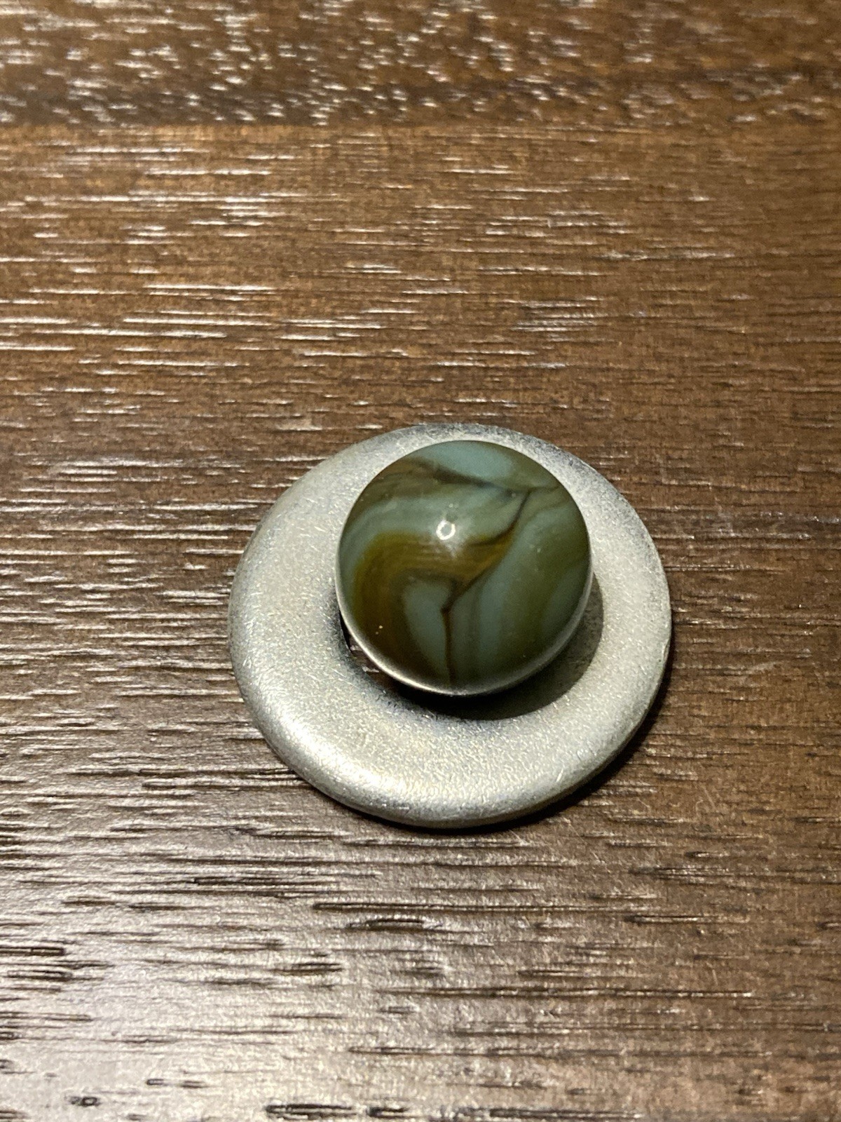 Akro Agate Green Brown Glass Slag Swirl Marble Vintage Mint 5/8 Combined Ship