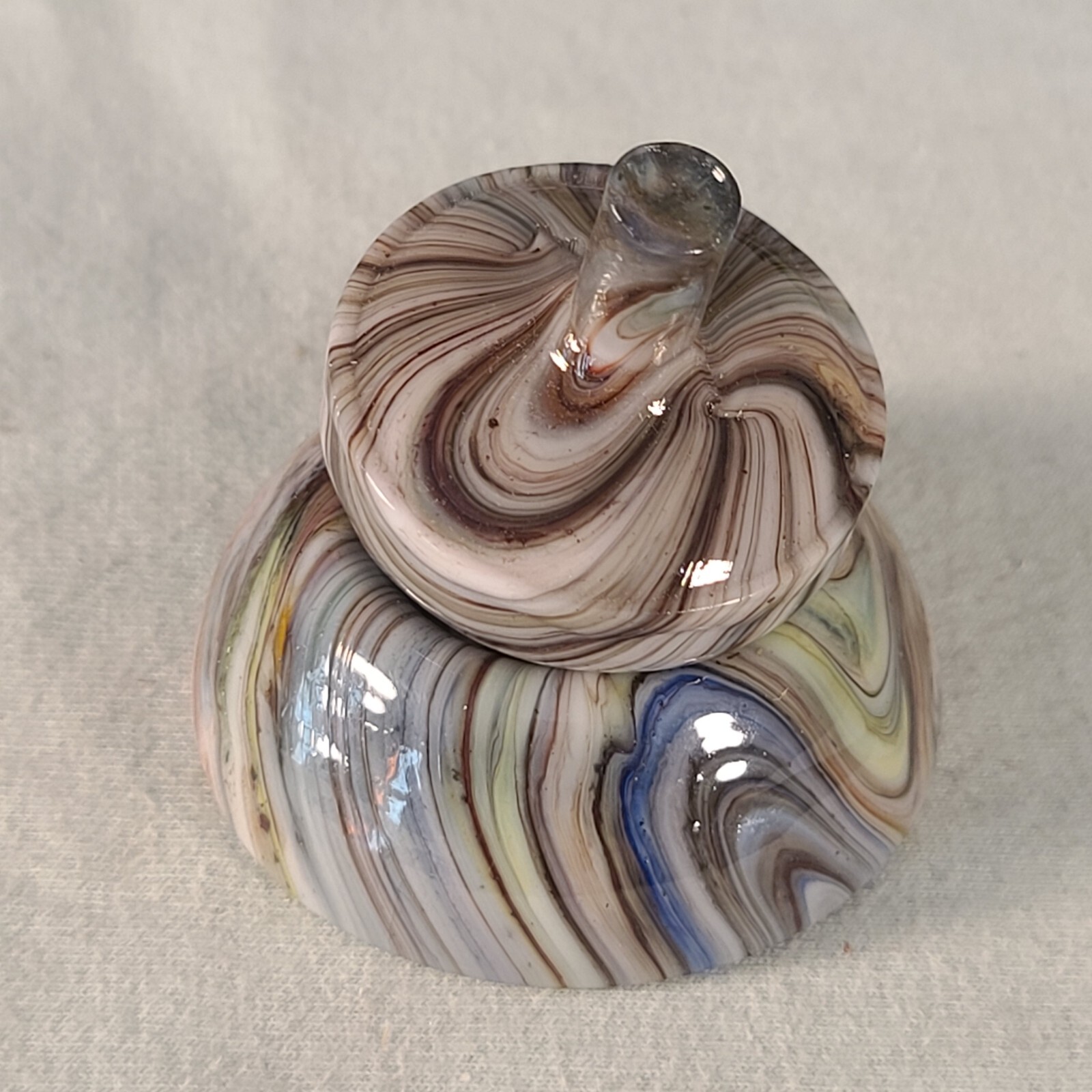ANDY DAVIS, Glass Art Spinning Top & Base, Jabo Joker Run (?), #360B