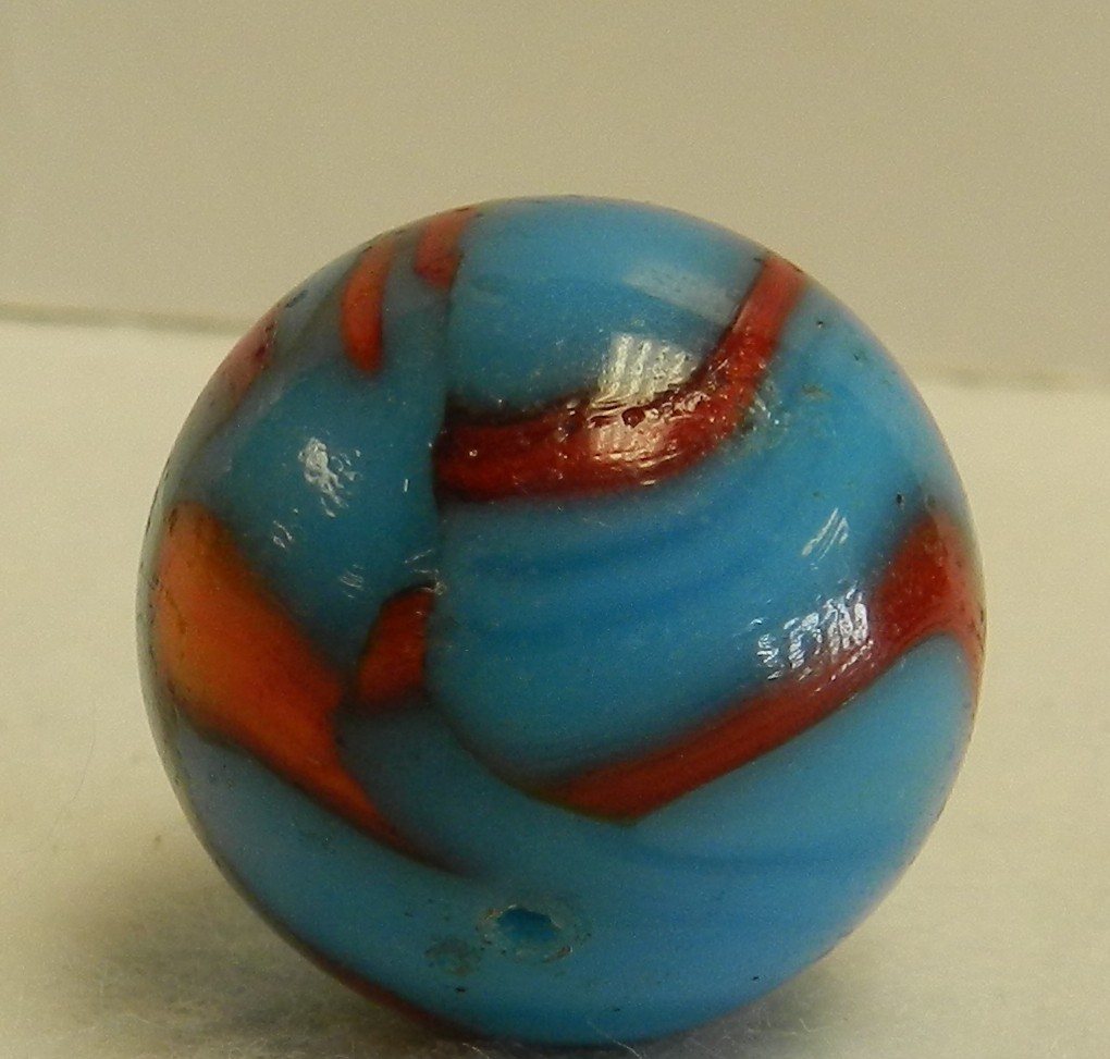 #19507m Large .86 Inches Vintage Peltier Glass NLR Superboy Shooter Marble