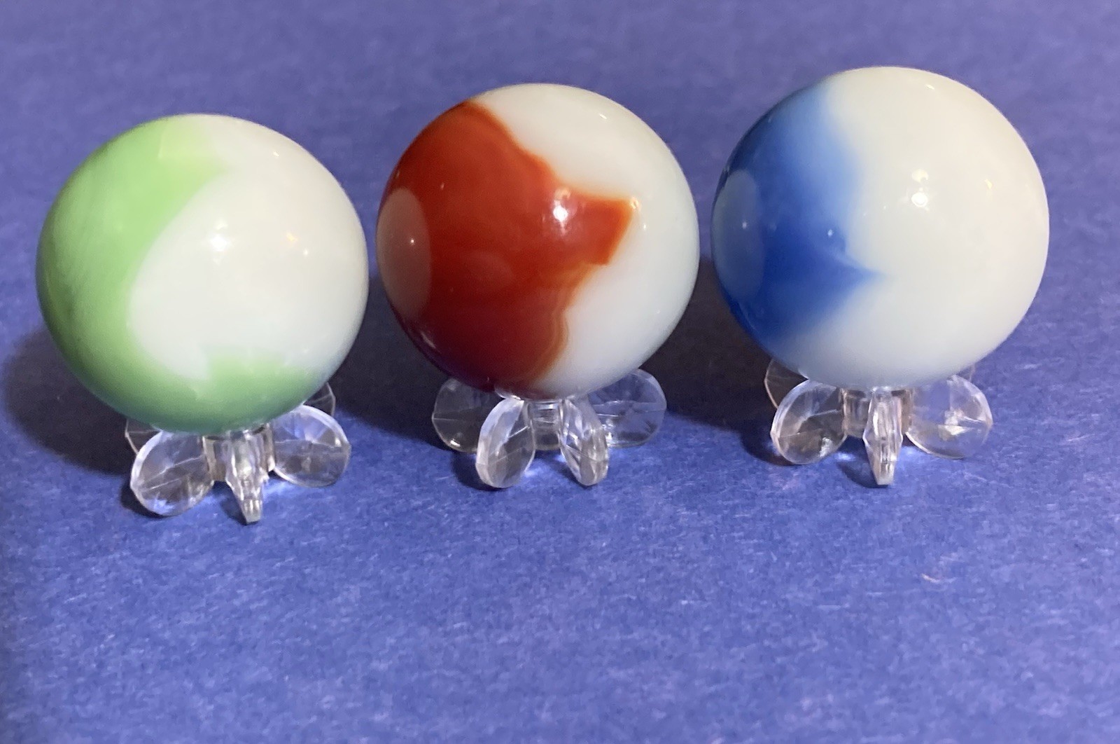 Vitro Agate Akro Agate Marble King (3)pcs Lot .96”-.97”