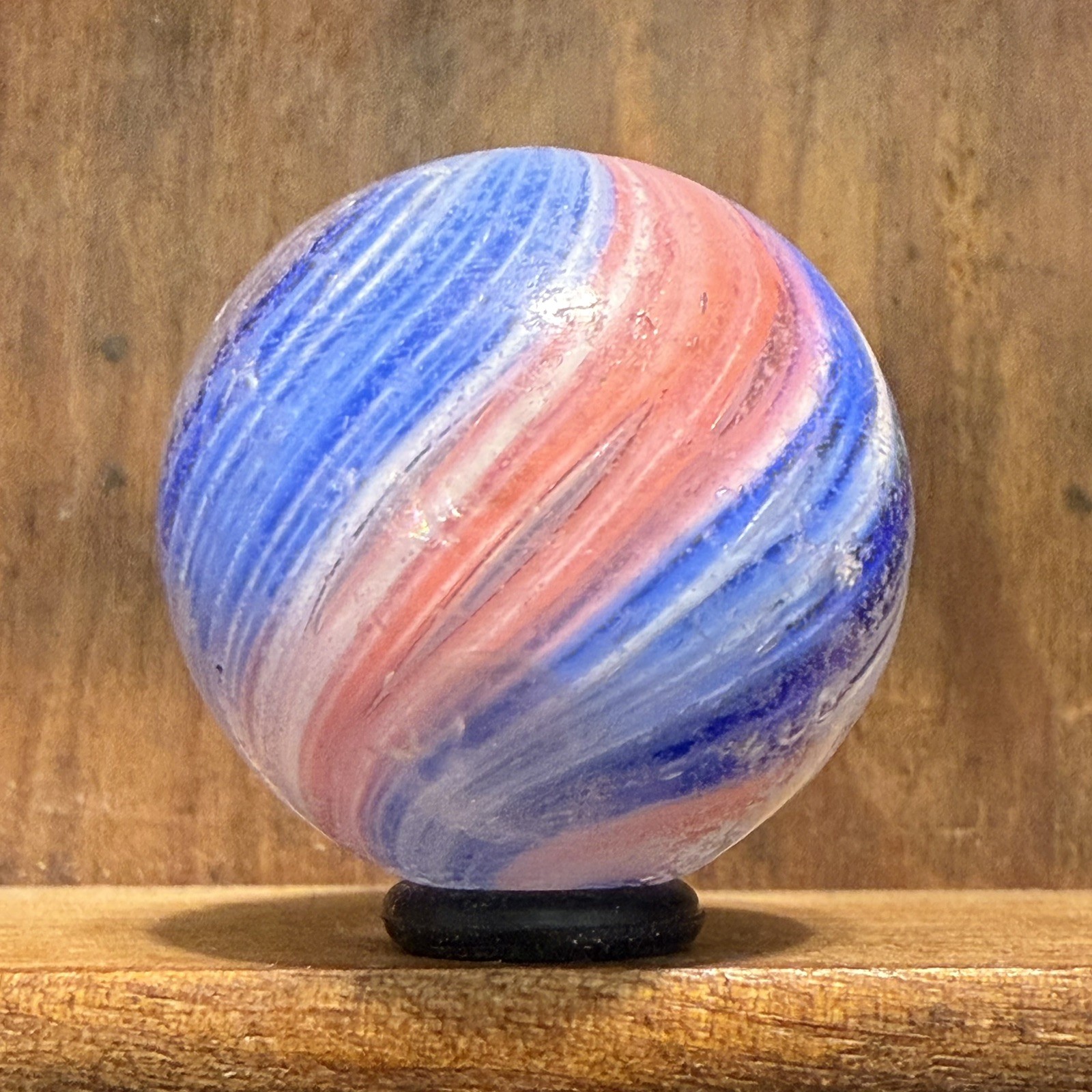 Antique German Handmade Paneled Onionskin Shooter Marble 29/32” Good(+) | (221)