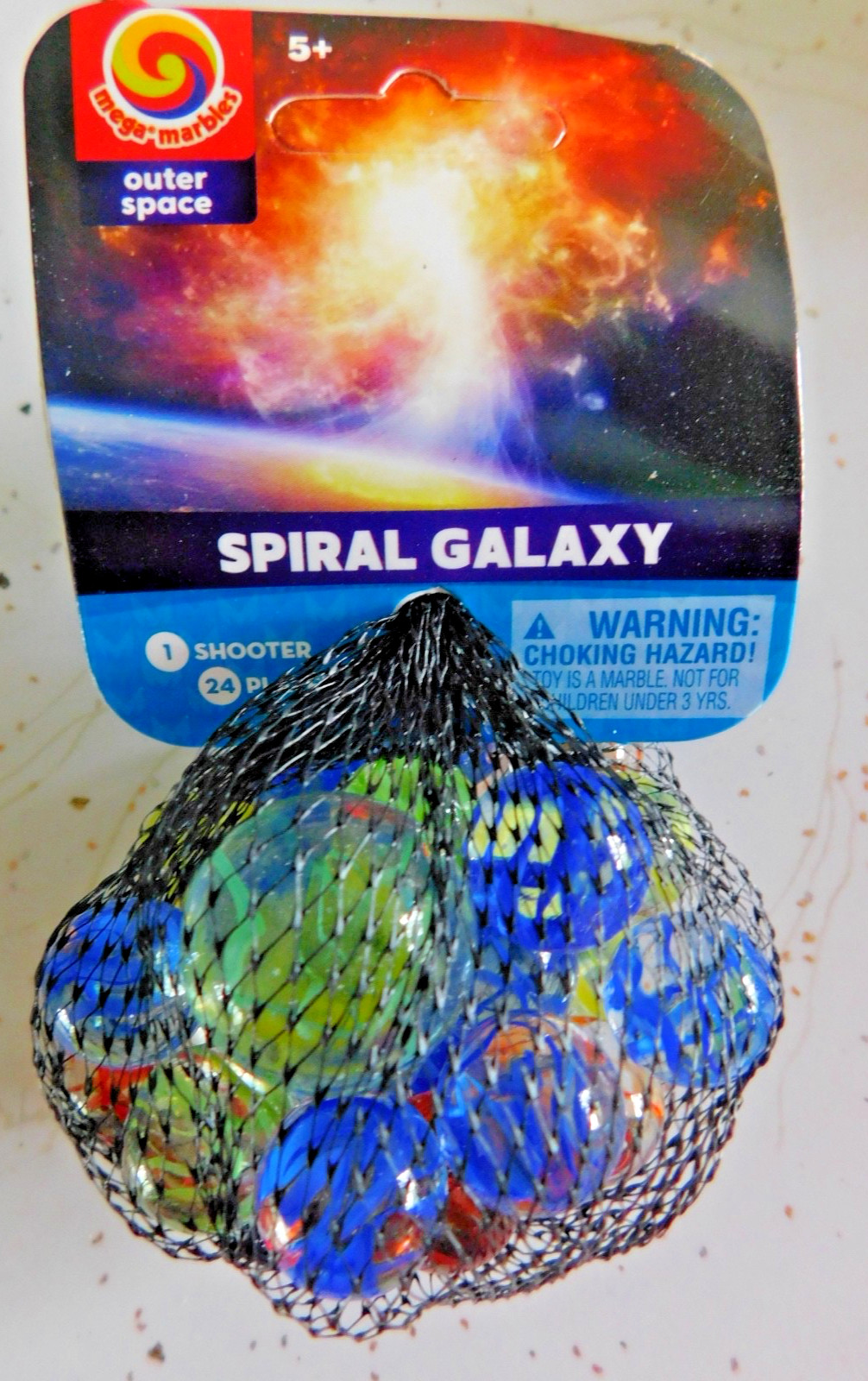 Mega Marble SPIRAL GALAXY NET 24 Player Marbles & 1 Shooter -Picture Header