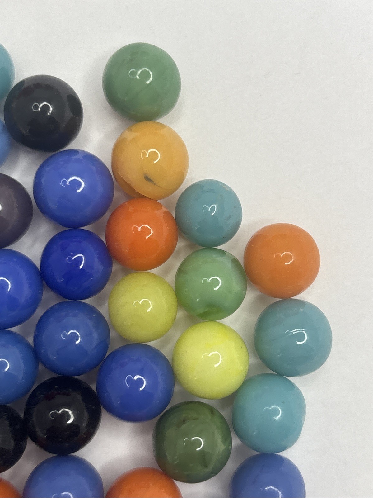 Vintage Bright Color Glass Marbles Lot of 50 Peewee Size Y