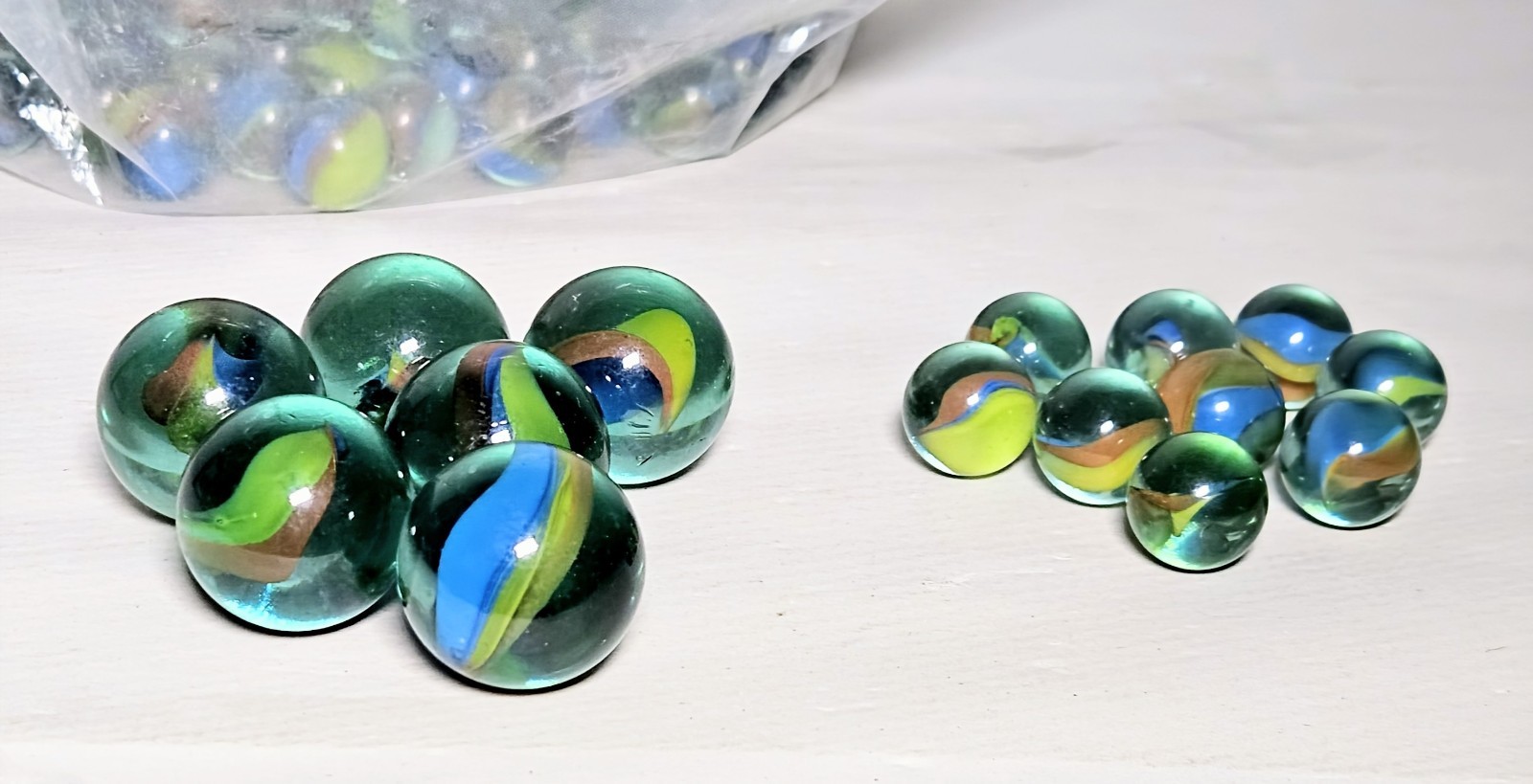 Vintage Machine made Glass Cat’s Eye Marbles Swirl of Canes 4 Pounds