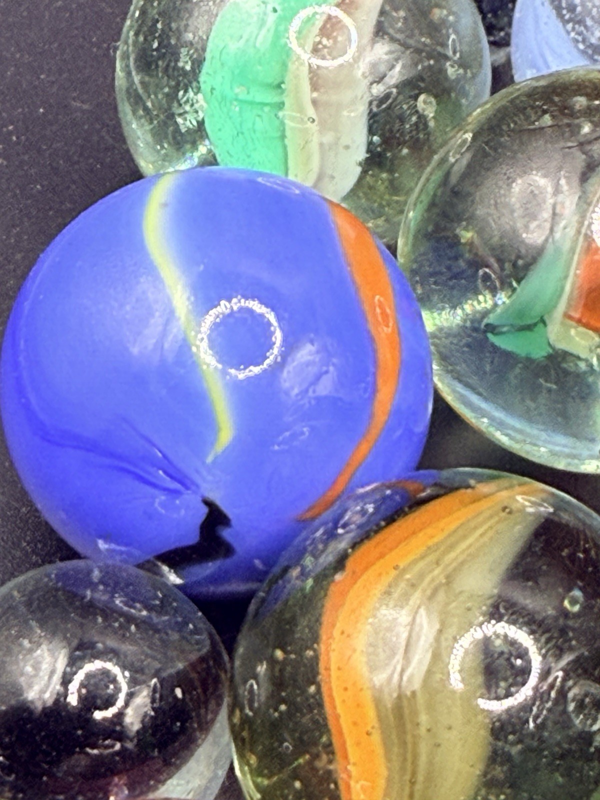 Lot of 13 Beautiful Mixed Spiderman Vintage Marbles Shooter