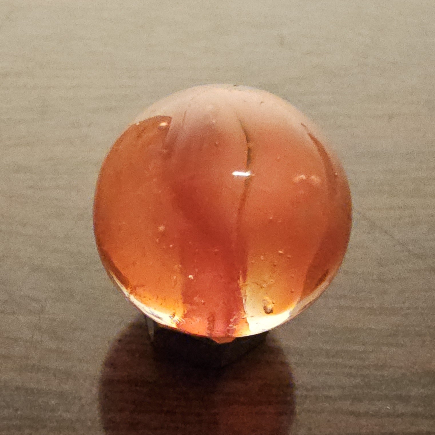 Vintage C.E. Bogard & Sons Orange 4 Lobe Cats Eye. 625 Marble Bubbles