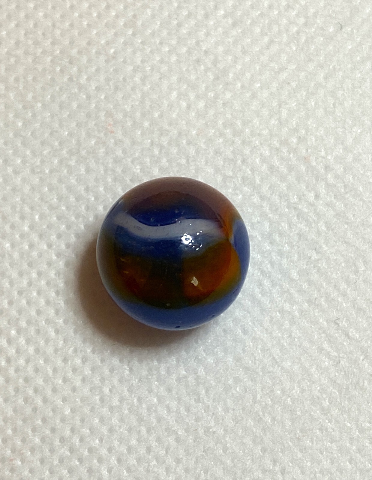 #6 PELTIER MARBLE HYBRID RAINBO BLENDED SPIDERMAN BURNT COLORS .61″ NM+/- MX125