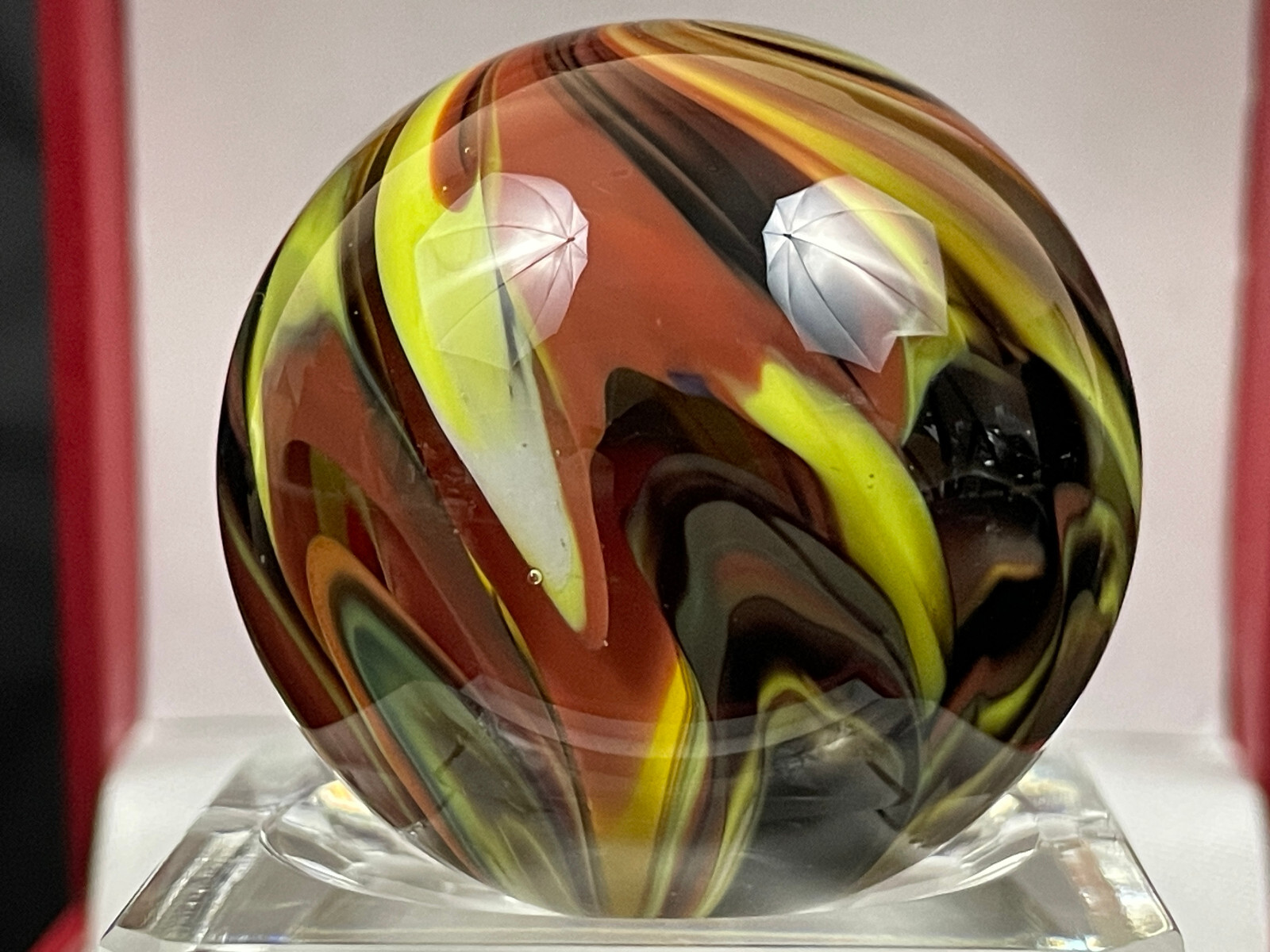 Rick Davis Glass Art Marble 1.48″ Signed #31