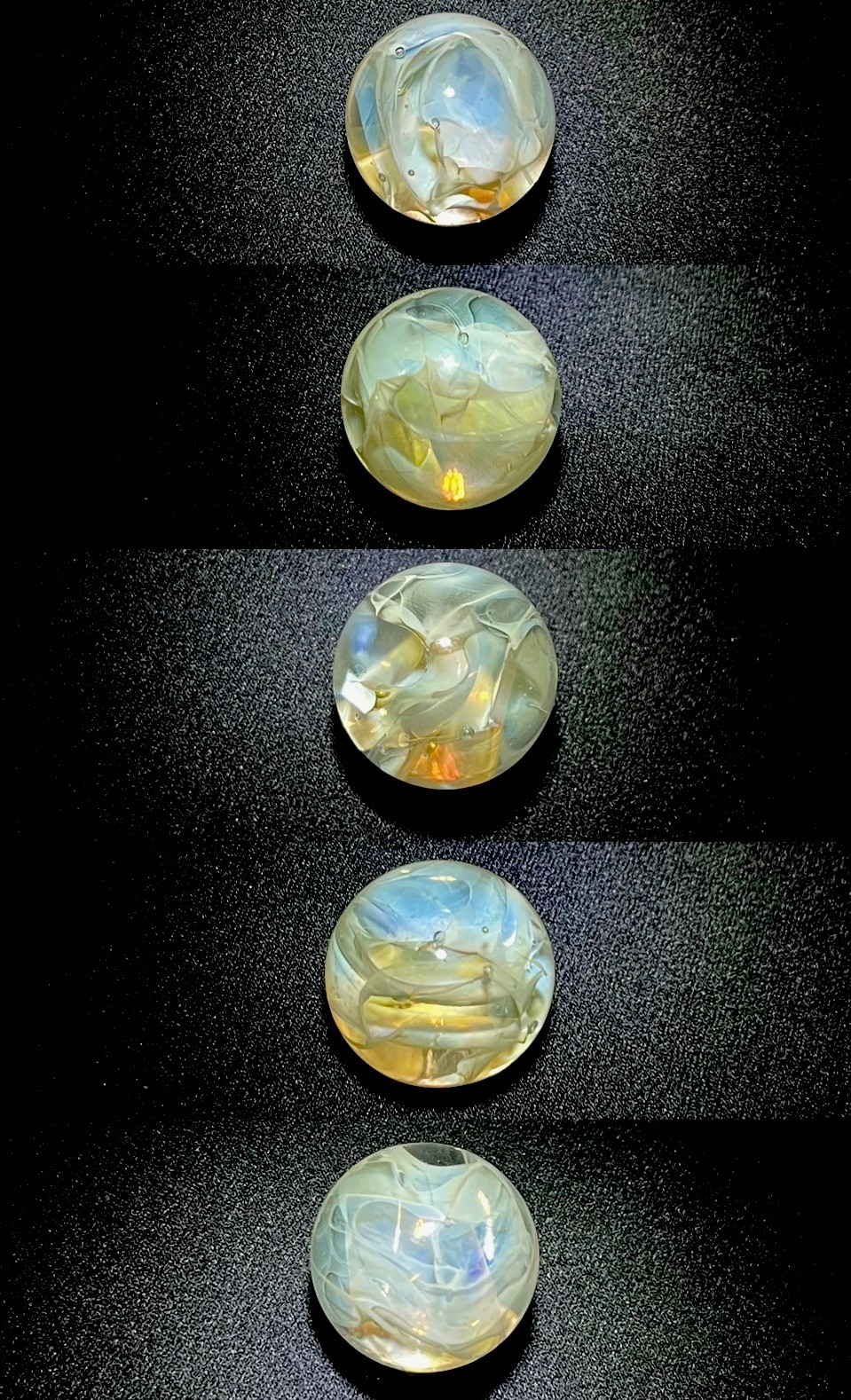 .90” “4th Dimension” .999% Fine Silver Fume Fully Worked Design Glass Art Marble
