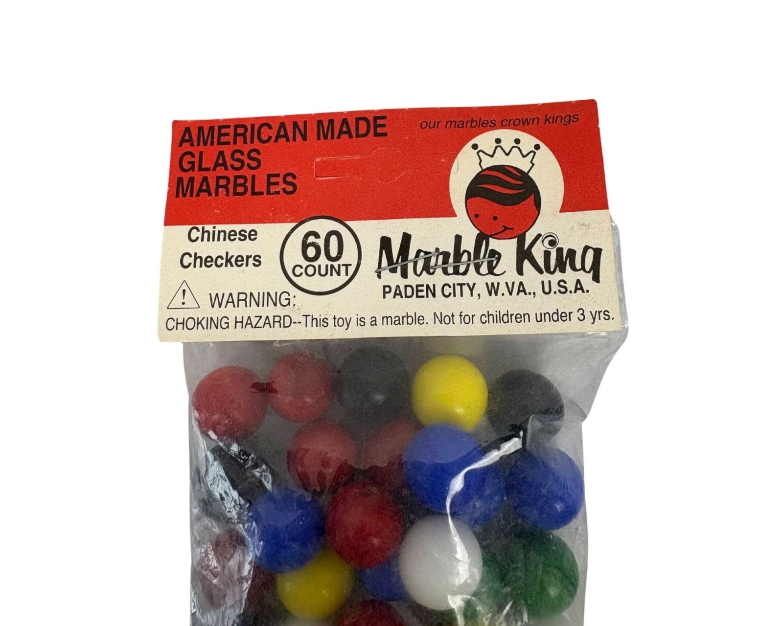 2 BAGS OF VINTAGE AMERICAN MADE GLASS MARBLES FOR CHINESE CHECKERS – MARBLE KING