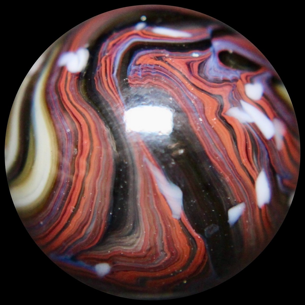 JABO Gold Medal Marble Collector Series: Big Chocolate Raspberry Guinea 0.763″