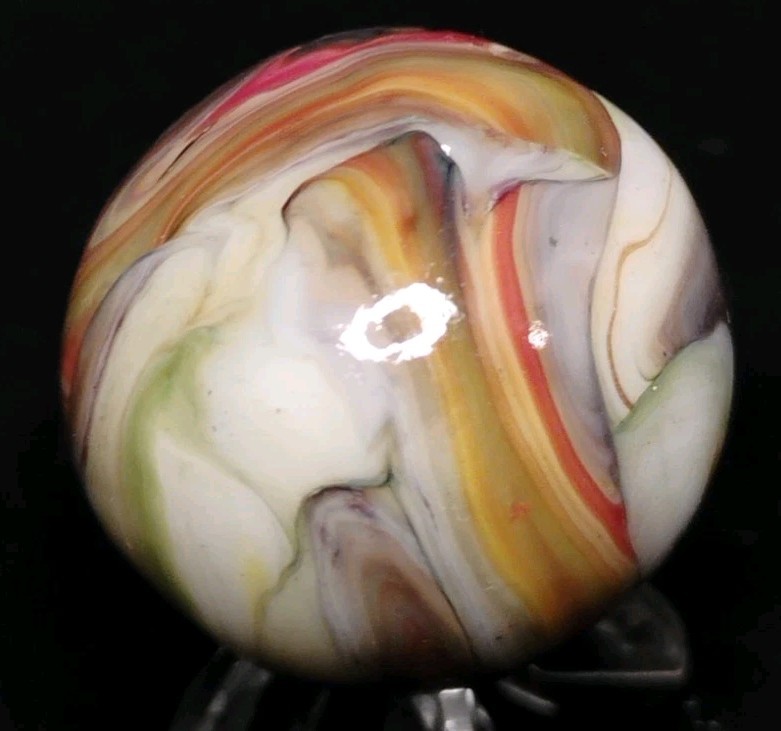1.02″ UNIQUE JABO/D.A.S. MARBLES W/ GOLD LUTZ ROAD💥SWIRL TOYS NM+